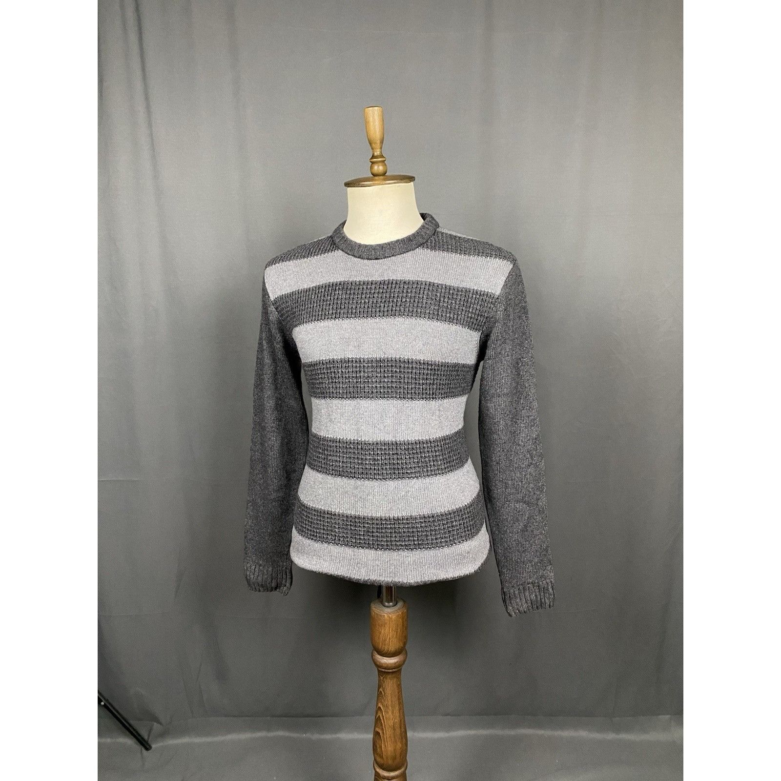 Oliver Spencer Oliver Spencer Men's Gray Wool Cashmere Striped Crewneck Swe Size US M / EU 48-50 / 2 - 4 Thumbnail