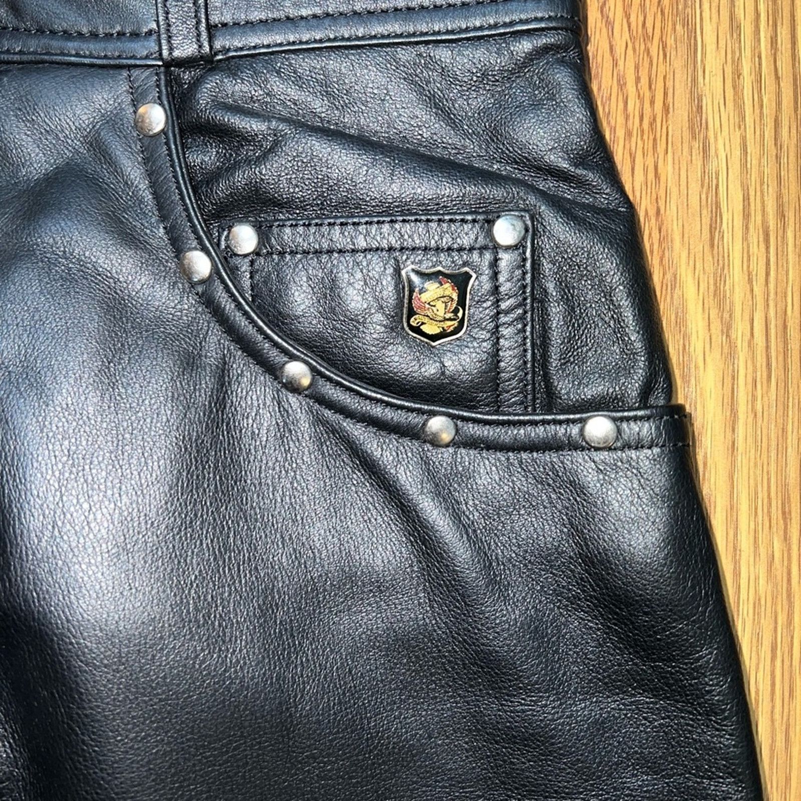 Other Super Cool Harley Davidson Studded Leather Motorcycle Pants! Size 30" / US 8 / IT 44 - 5 Thumbnail
