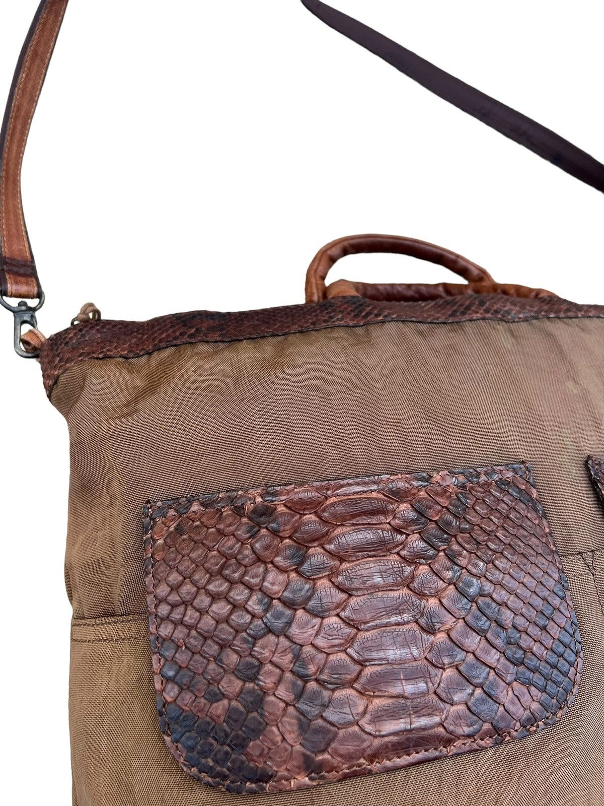 Leather Vintage Ibiza Japan Hybrid Python Skin 2 Way Bag Size ONE SIZE - 6 Thumbnail