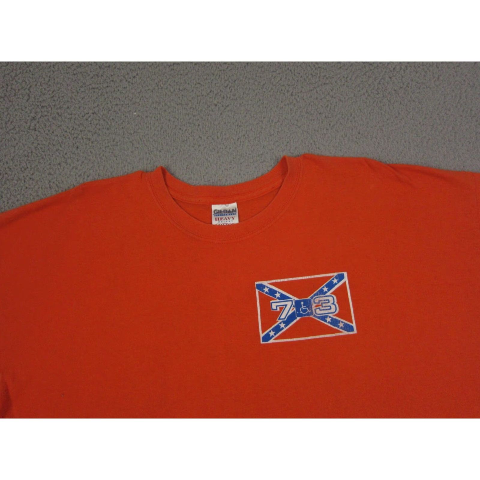 Gildan VINTAGE Cruisin Shirt Mens 2XL Orange Duke General Lee Humor 90s Dukes Navy Stitch Logo T-Shirt Size US XXL / EU 58 / 5 - 2 Thumbnail