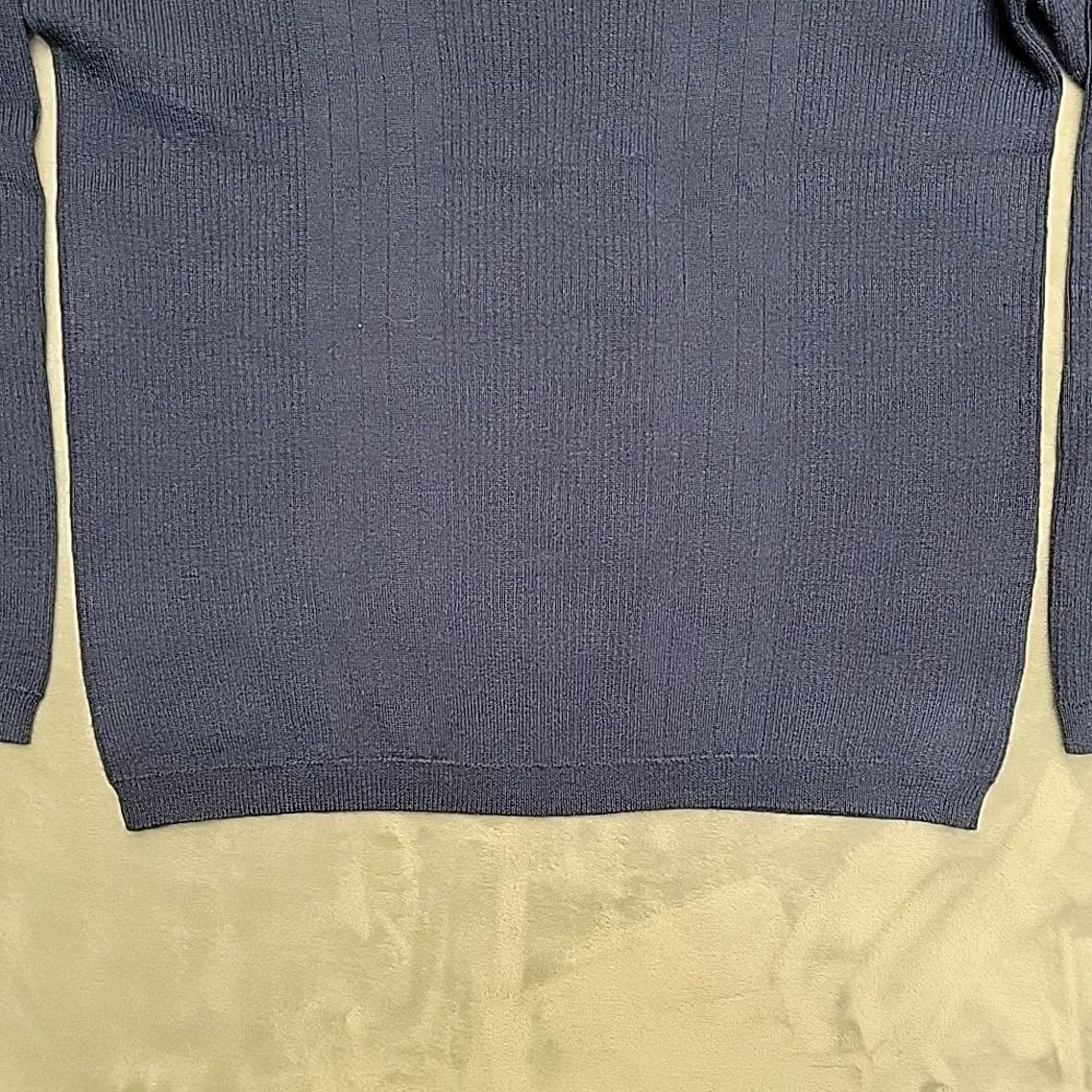 Vintage VINTAGE J. Ferrar Sweater Mens S Blue Mock Neck 100% Merino Wool Ribbed Minimalist Mens Size US S / EU 44-46 / 1 - 2 Thumbnail