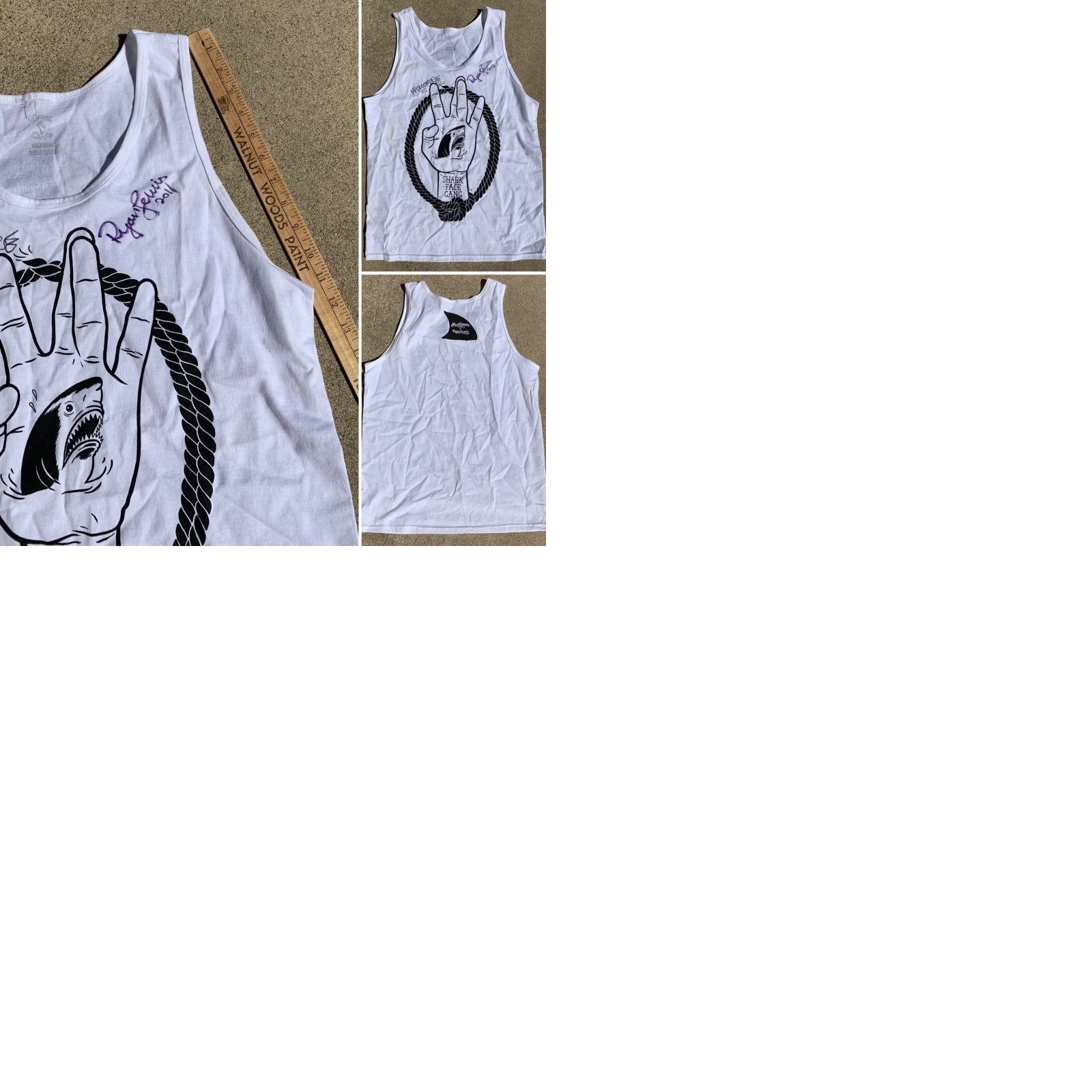 NANGA Shark Face Gang Macklemore & Ryan Lewis tank top M White Nike? Wait, original Brand: Winner’s Circle. Size US M / EU 48-50 / 2 - 9 Thumbnail
