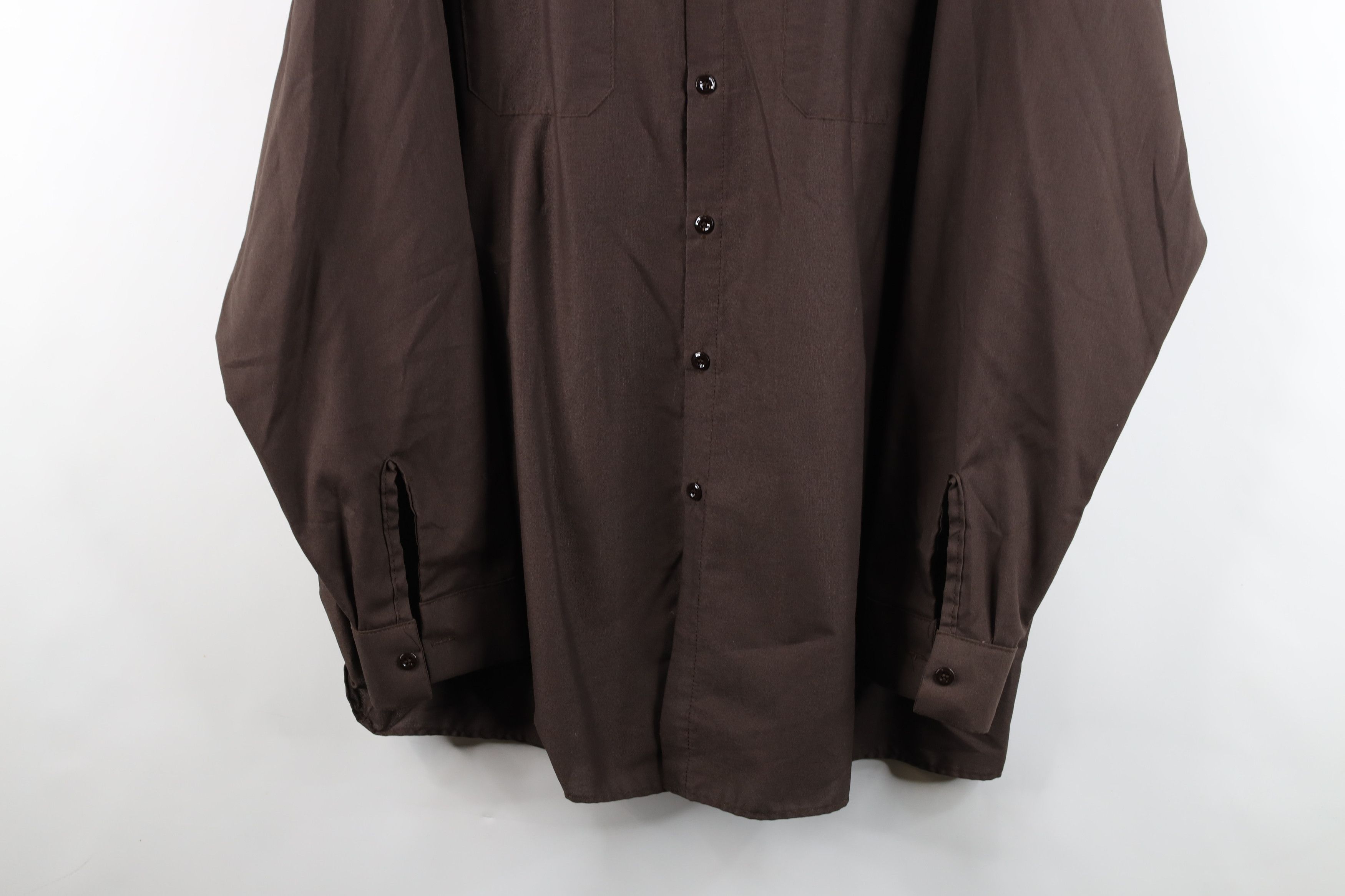 Vintage Vintage 90s Streetwear Workwear Mechanic Button Shirt Brown Size US XXL / EU 58 / 5 - 3 Thumbnail
