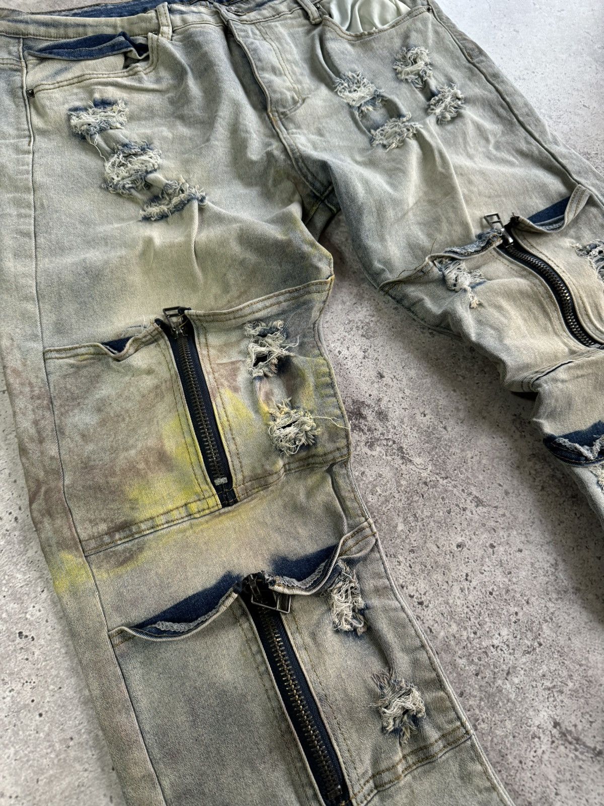 Vintage Zipped Multi-pocket Junya Watanabe Style Jeans Pants