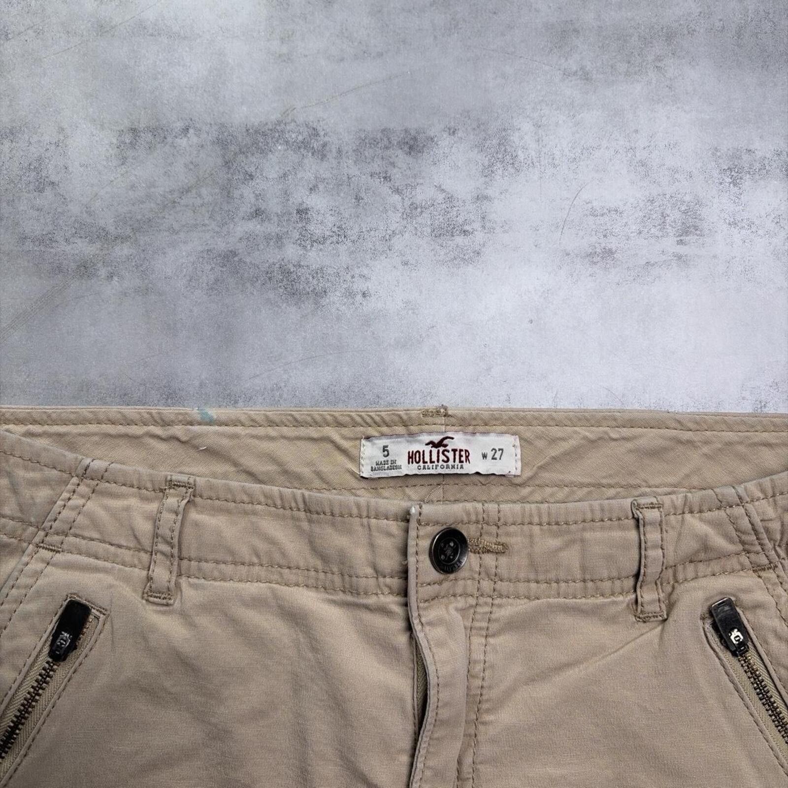 Other Y2K Beige Hollister Surf Grunge Mini Shorts Size 27" / US 4 / IT 40 - 4 Thumbnail