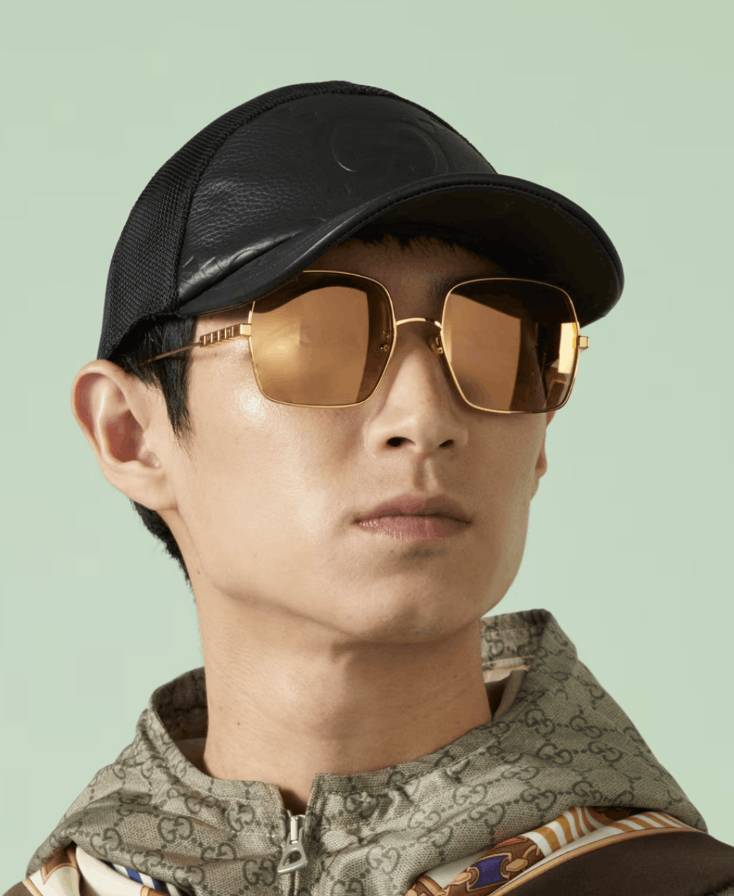 image of New Gucci Gg1434S - 004 Gold Sunglasses in Yellow, Men's