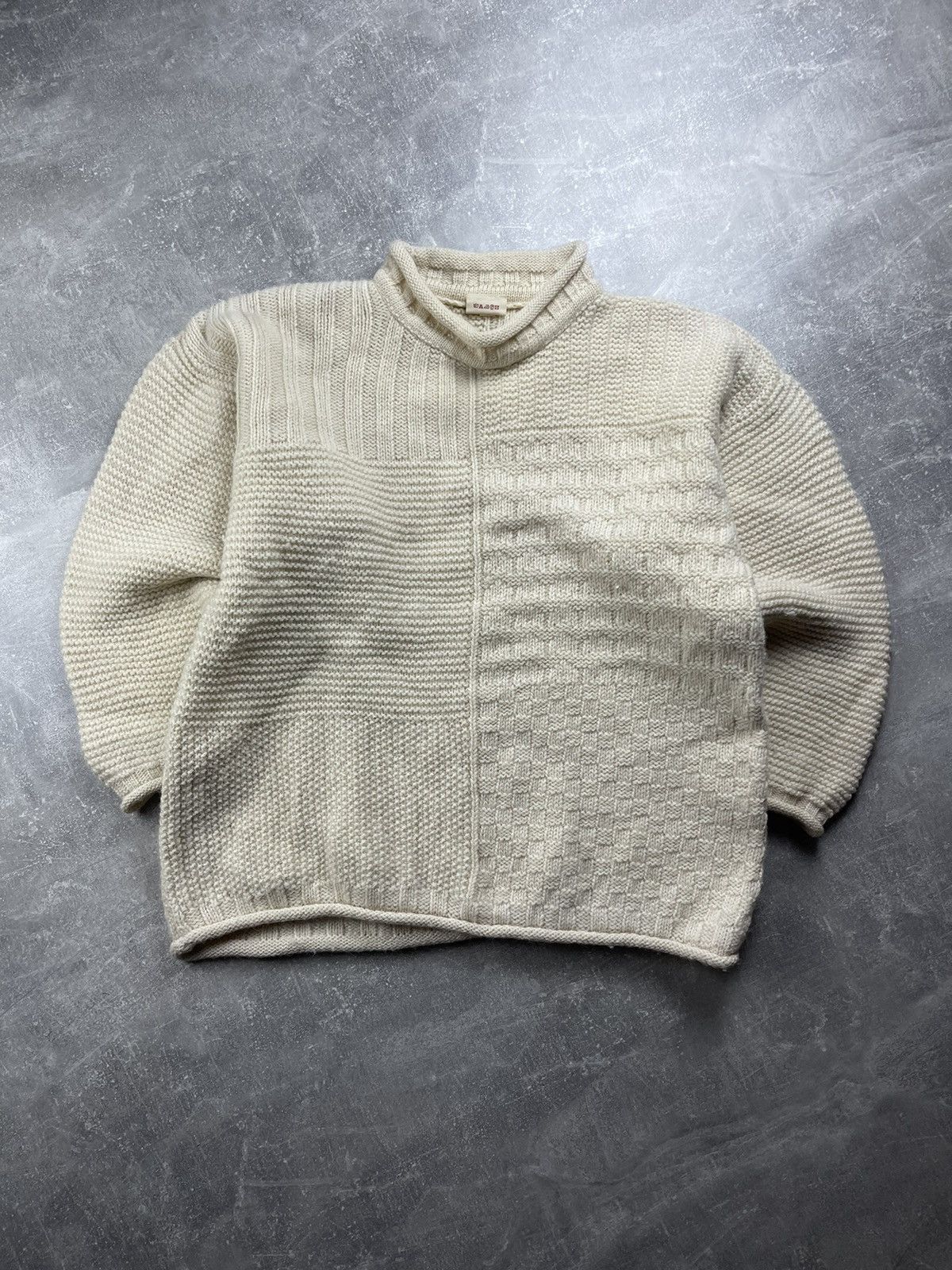 Other Hessnatur 100% Virgin Wool Textured Knit Sweater Cream Size US M / EU 48-50 / 2 - 2 Thumbnail