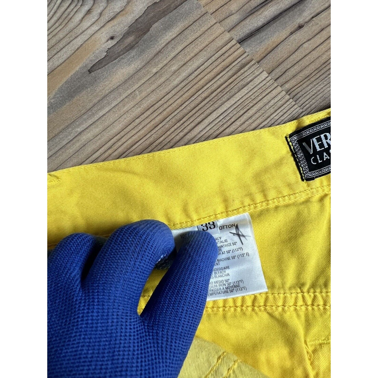 Versace RARE! Versace V2 Classic Men`s Yellow Denim Straight Pants S Size US 33 - 17 Thumbnail