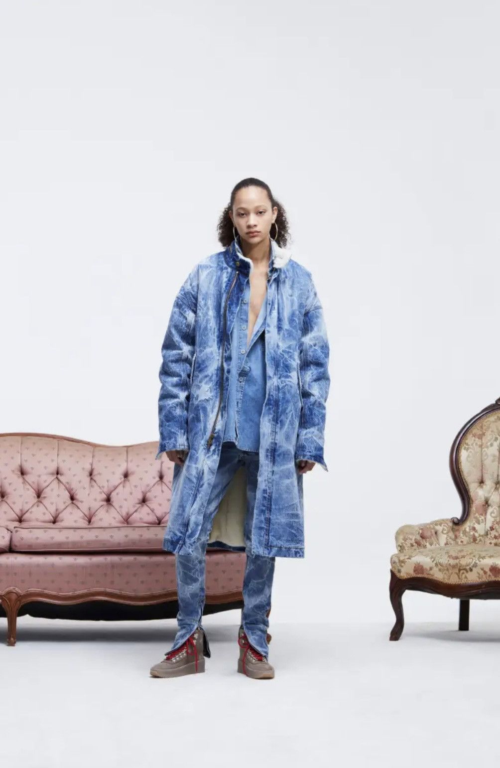 Fear of God Fear of God FOG 5th Alpaca Denim Coat Sherpa Lined Size S Size US S / EU 44-46 / 1 - 8 Thumbnail