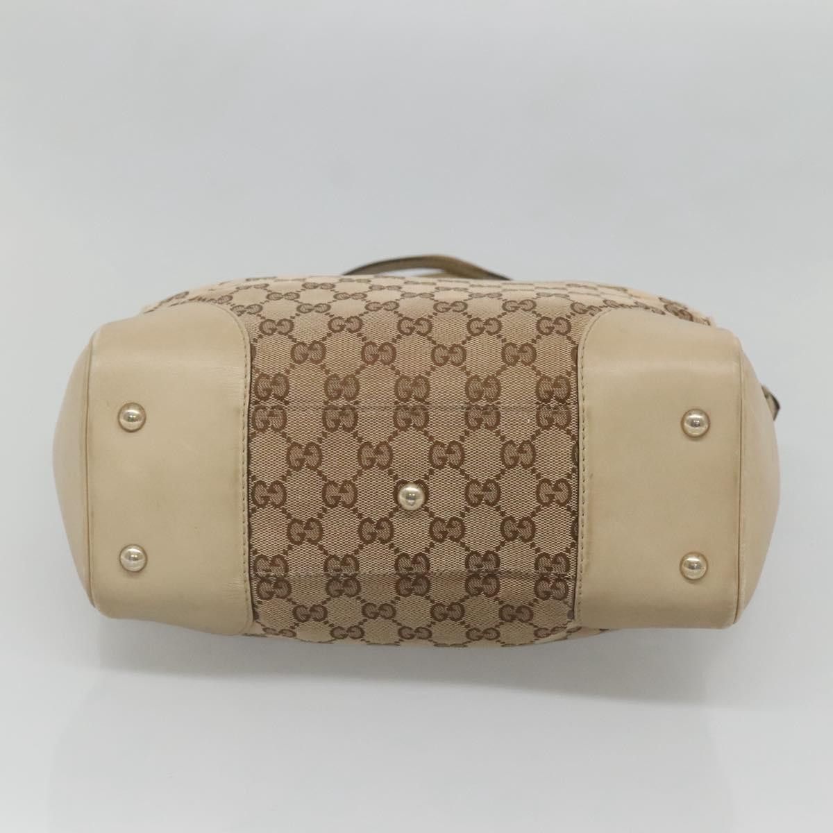 Gucci GUCCI GG Canvas Web Sherry Line Tote Bag Beige Gold Size ONE SIZE - 9 Thumbnail