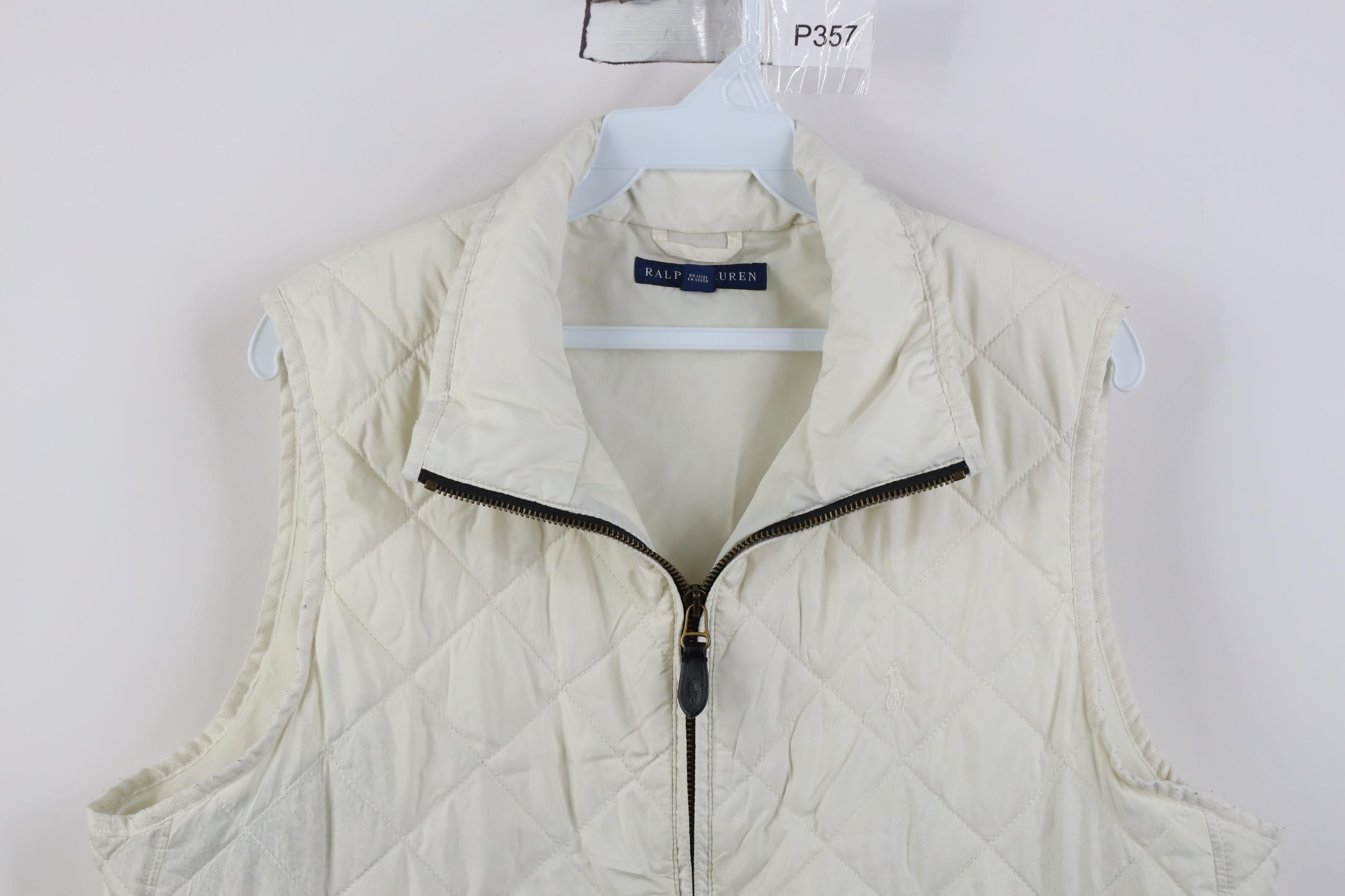 Polo Ralph Lauren Vintage Ralph Lauren Quilted Full Zip Vest Jacket Cream Size XL / US 12-14 / IT 48-50 - 2 Thumbnail