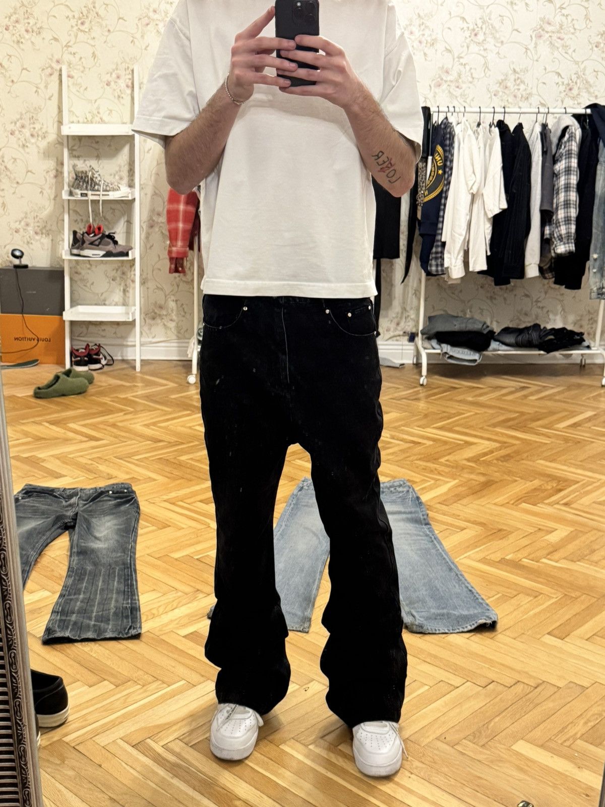If Six Was Nine × Vintage Lost tape flared denim Size US 31 - 8 Thumbnail