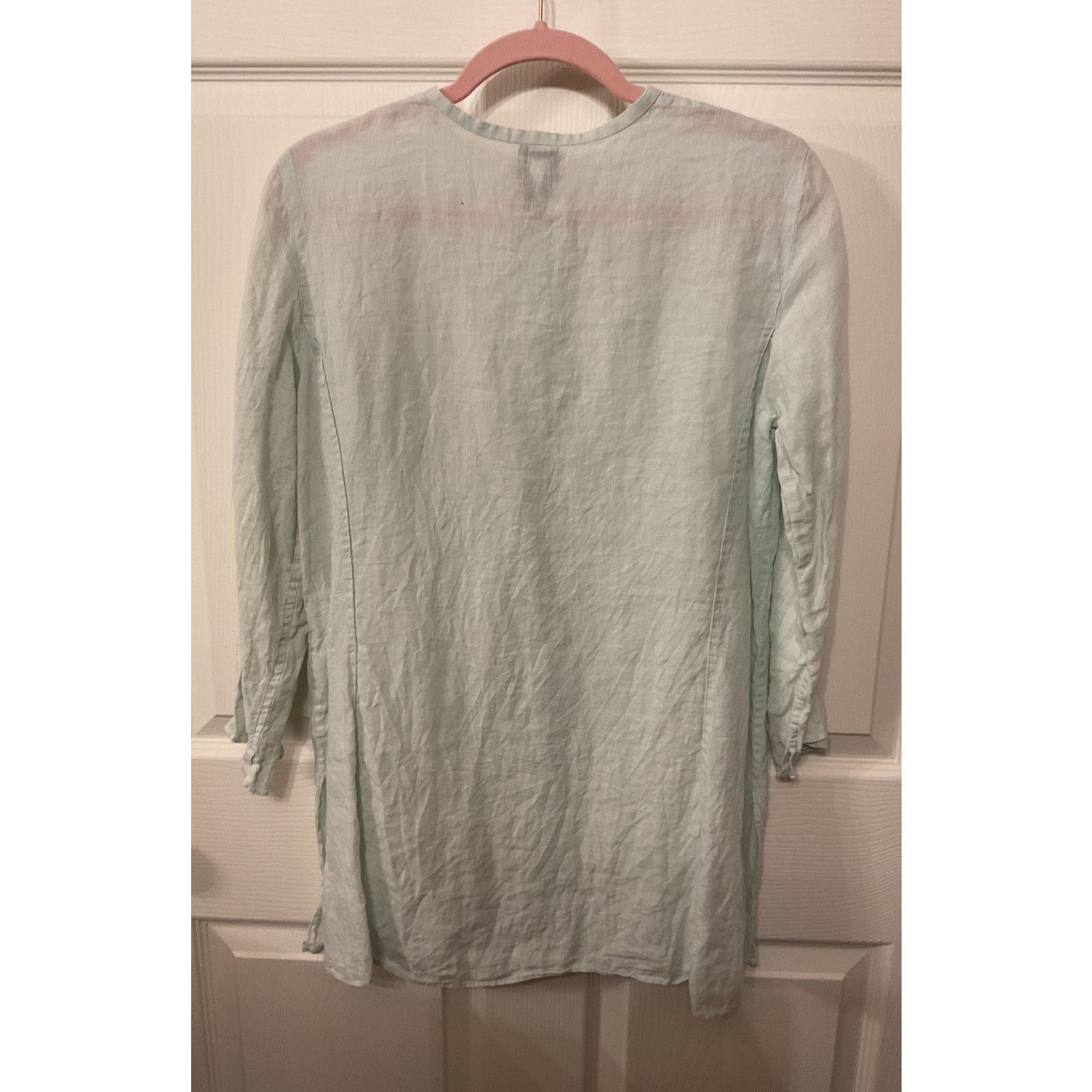 Eileen Fisher Eileen Fisher Irish Linen Mandarin Collar Button Down, M Size M / US 6-8 / IT 42-44 - 8 Thumbnail