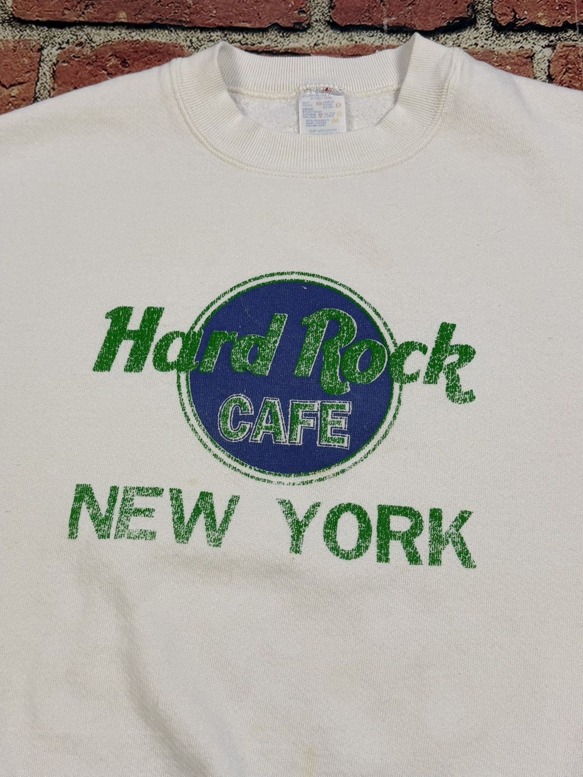 Hard Rock Cafe Vintage Hard Rock Cafe Sweatshirt White New York NY 90s Size US L / EU 52-54 / 3 - 4 Thumbnail