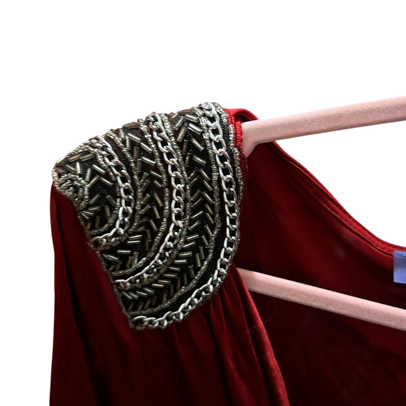 Vivienne Tam RARE! Vivienne Tam Red Faux Wrap Dress Chains Dark Fem M Size M / US 6-8 / IT 42-44 - 2 Thumbnail