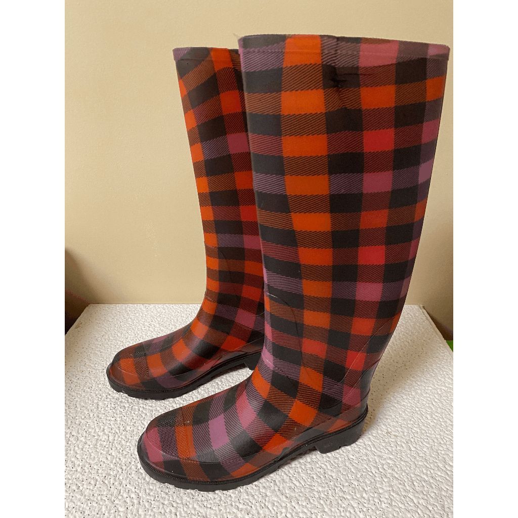 Other Dirty Laundry Tall Plaid Rain Boots Multicolor Plaid Sz 7 Size US 7 / IT 37 - 9 Thumbnail