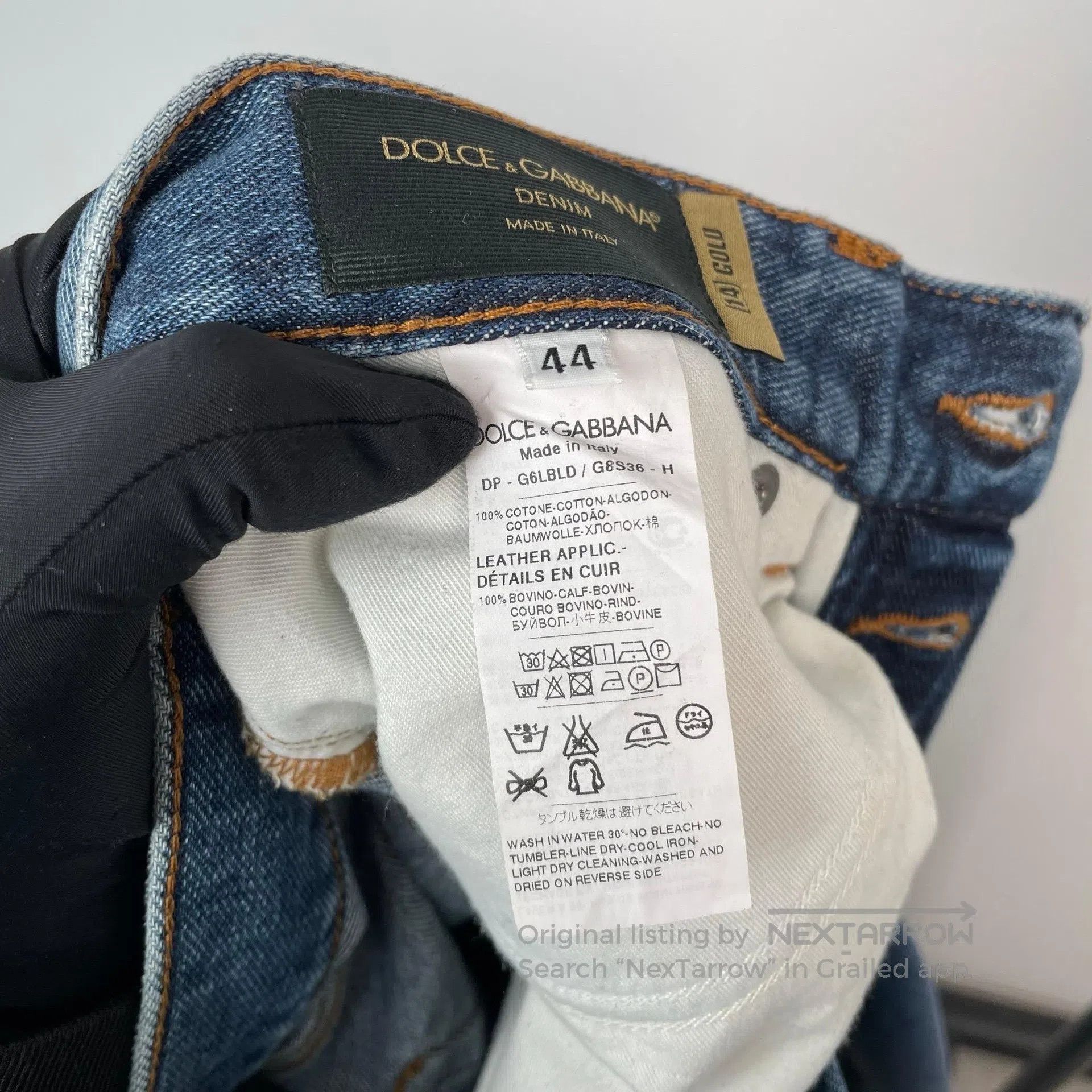 Dolce & Gabbana Dolce Gabbana Blue Camo Patterned Destroyed Denim Jeans| Size US 28 / EU 44 - 6 Thumbnail