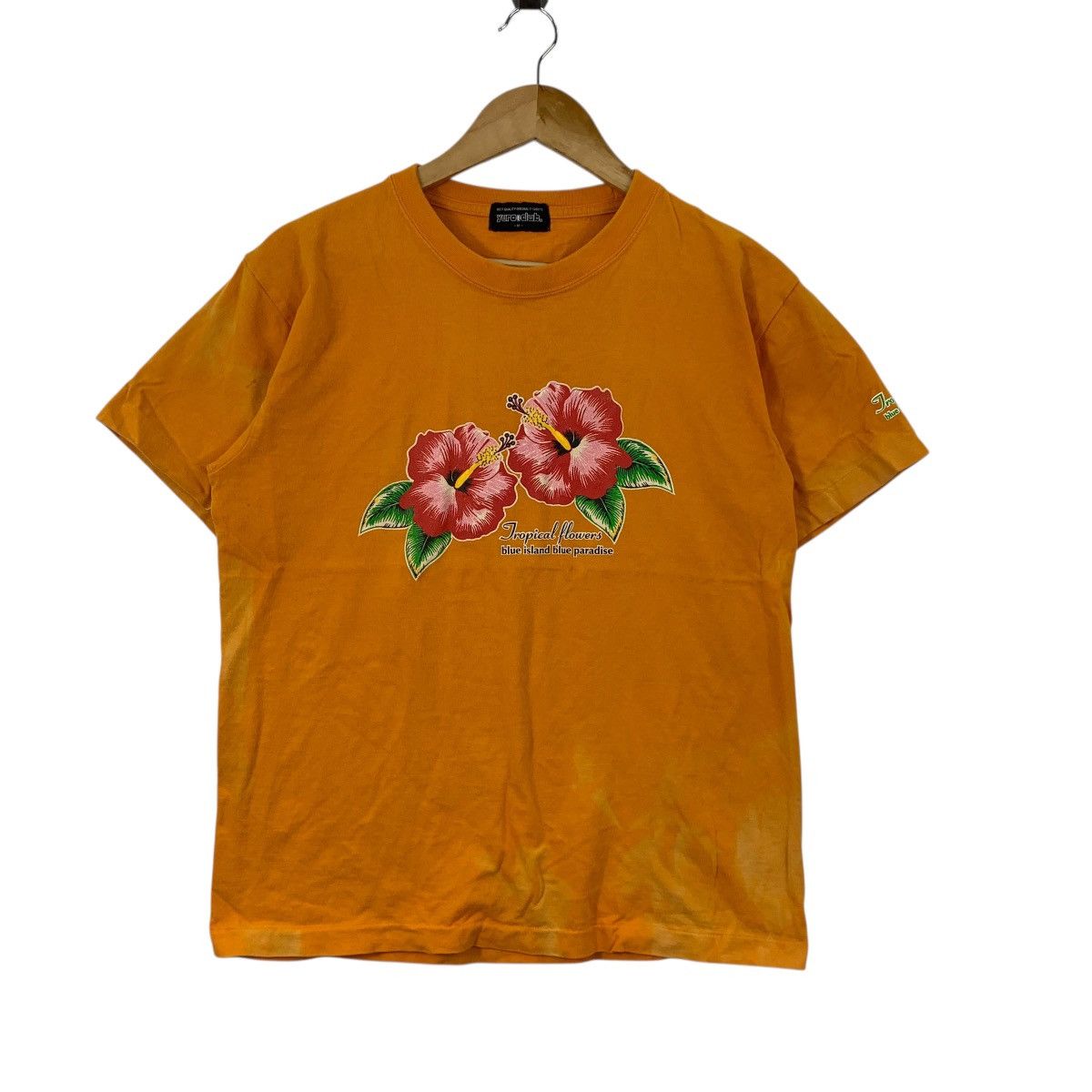 Vintage Vintage 90’ TROPICAL FLOWERS Paradise Island Thrashed Tee Size US M / EU 48-50 / 2 - 4 Thumbnail