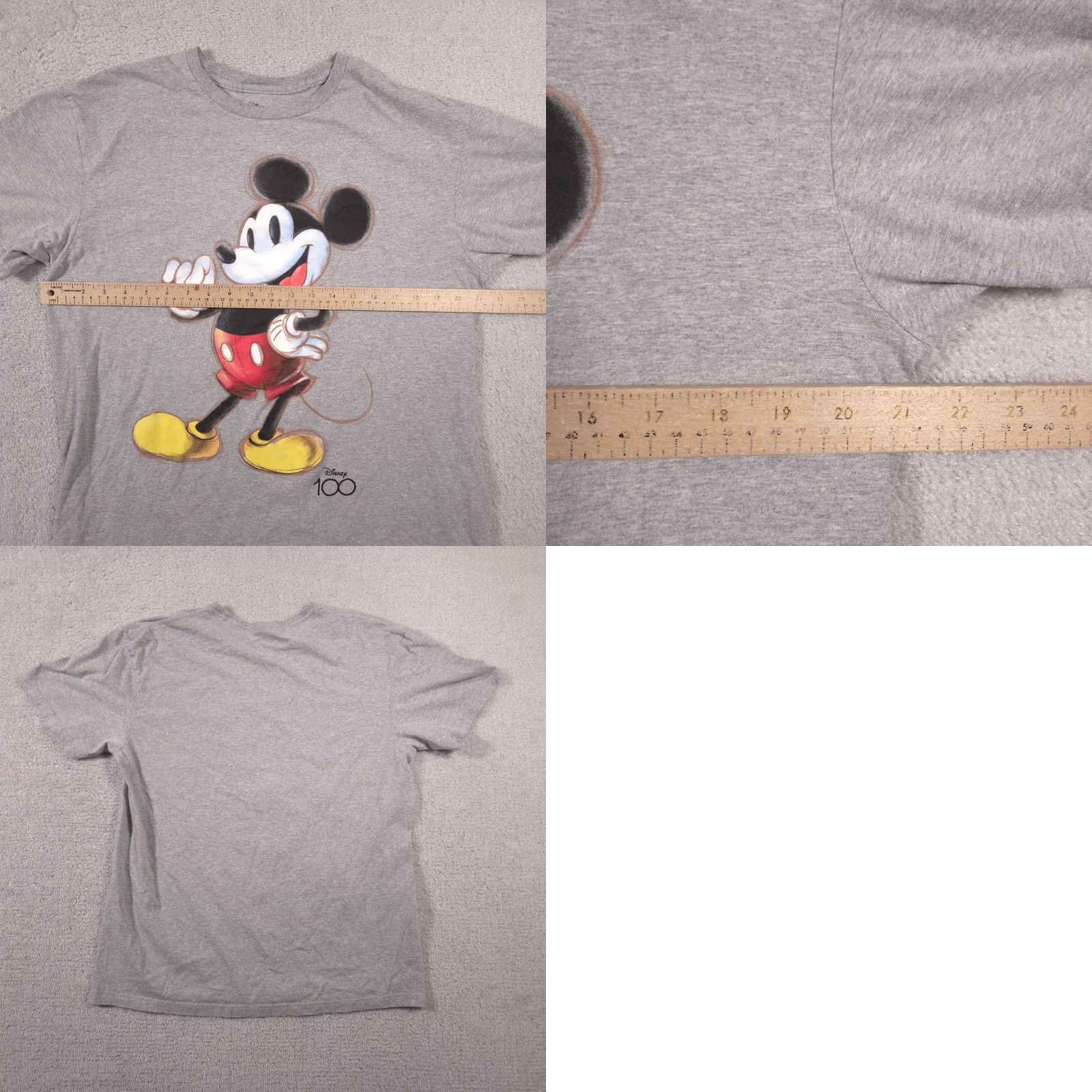 Disney Disney Mickey Mouse Shirt Mens Large Gray Disney 100 Graphic Tee Cotton Size US L / EU 52-54 / 3 - 8 Thumbnail