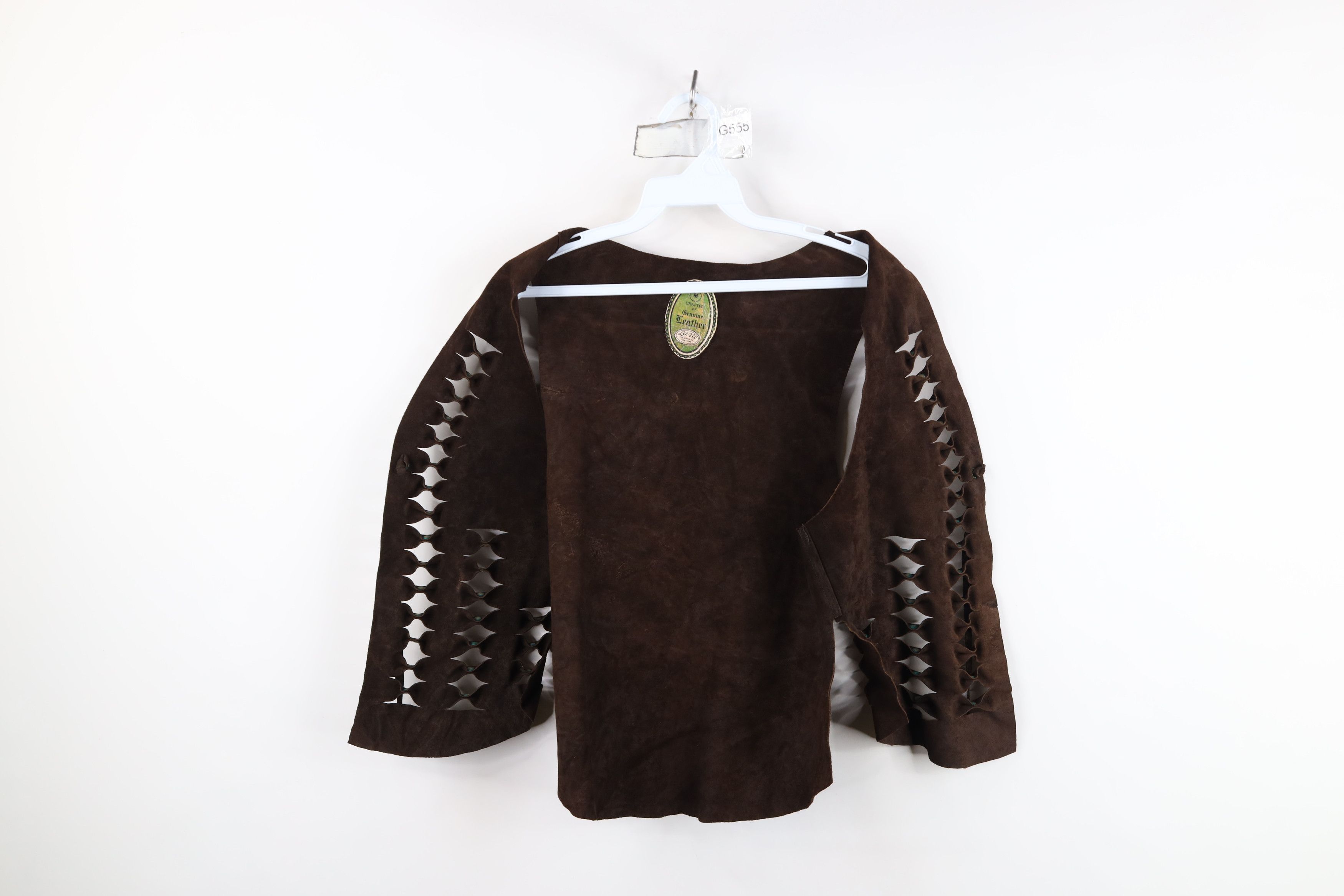 Vintage Vintage 60s 70s Boho Chic Riveted Suede Leather Vest Size M / US 6-8 / IT 42-44 - 9 Thumbnail