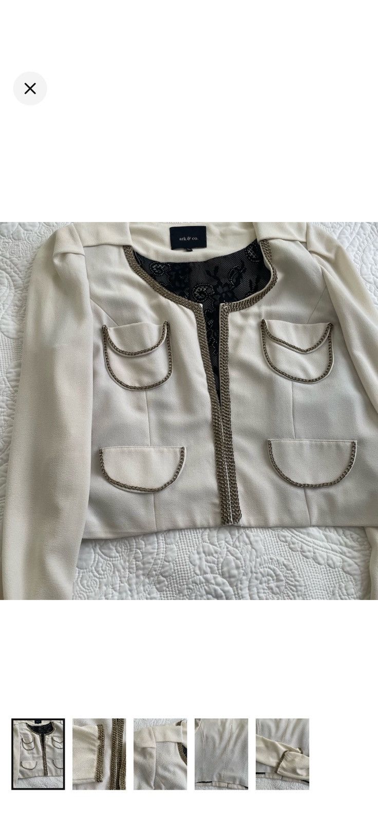 Other Cropped Blazer - chain trimmed sz Lrg Size L / US 10 / IT 46 - 1 Thumbnail