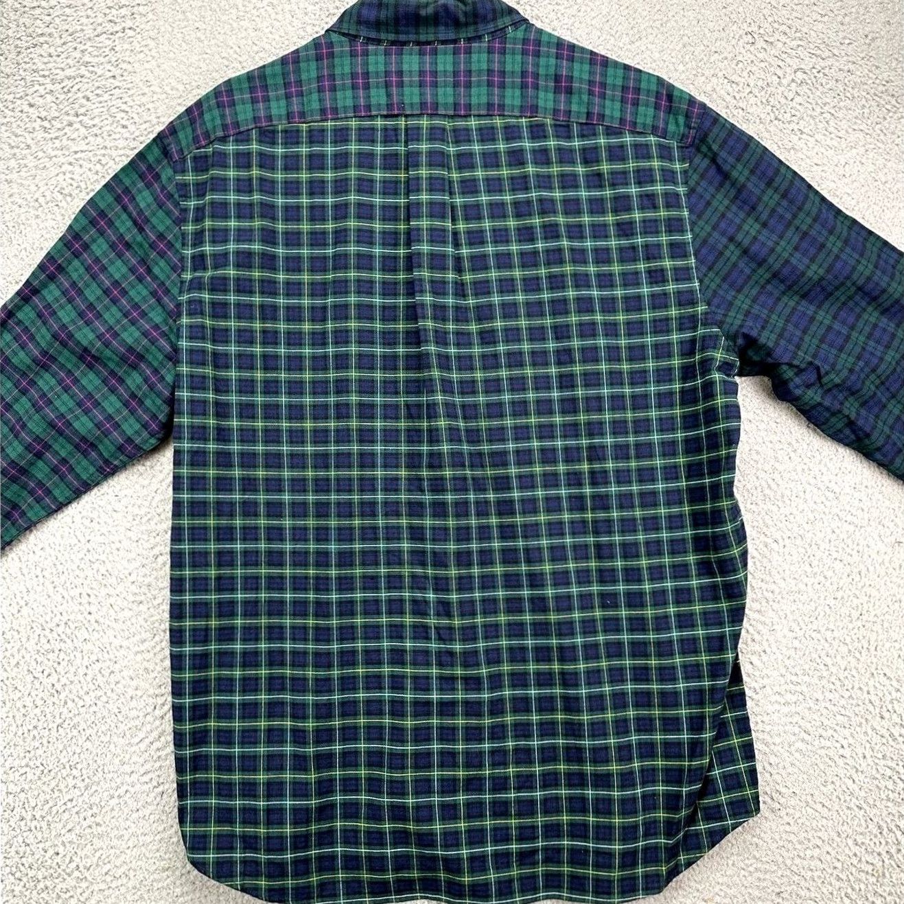 J.Crew J. Crew Broken In Oxford Flannel Shirt Men XL Green Blue Plaid Button-Up Slim Fit Size US XL / EU 56 / 4 - 4 Thumbnail
