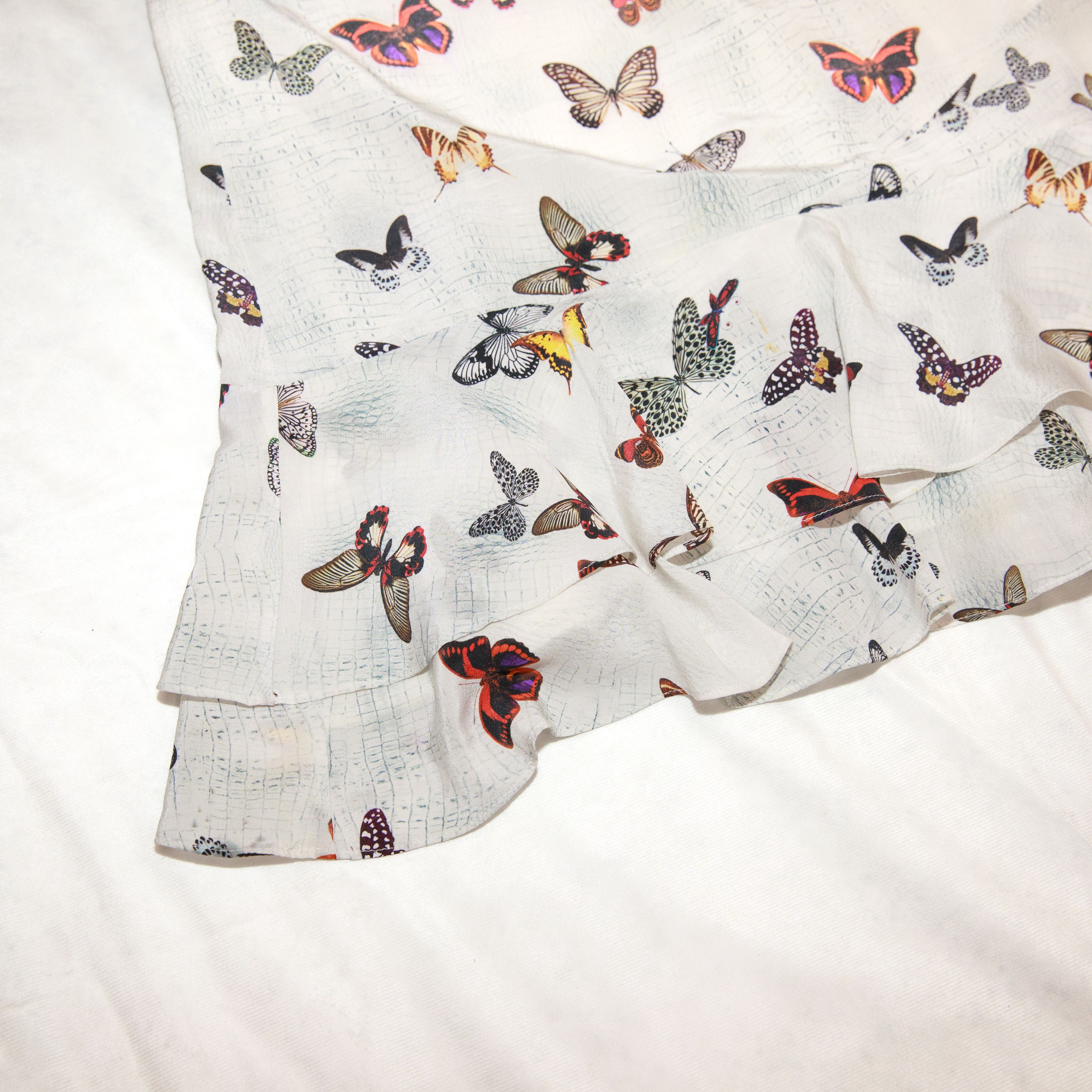 The Kooples The Kooples Butterfly Silk Mini Dress White Size S / US 4 / IT 40 - 3 Thumbnail