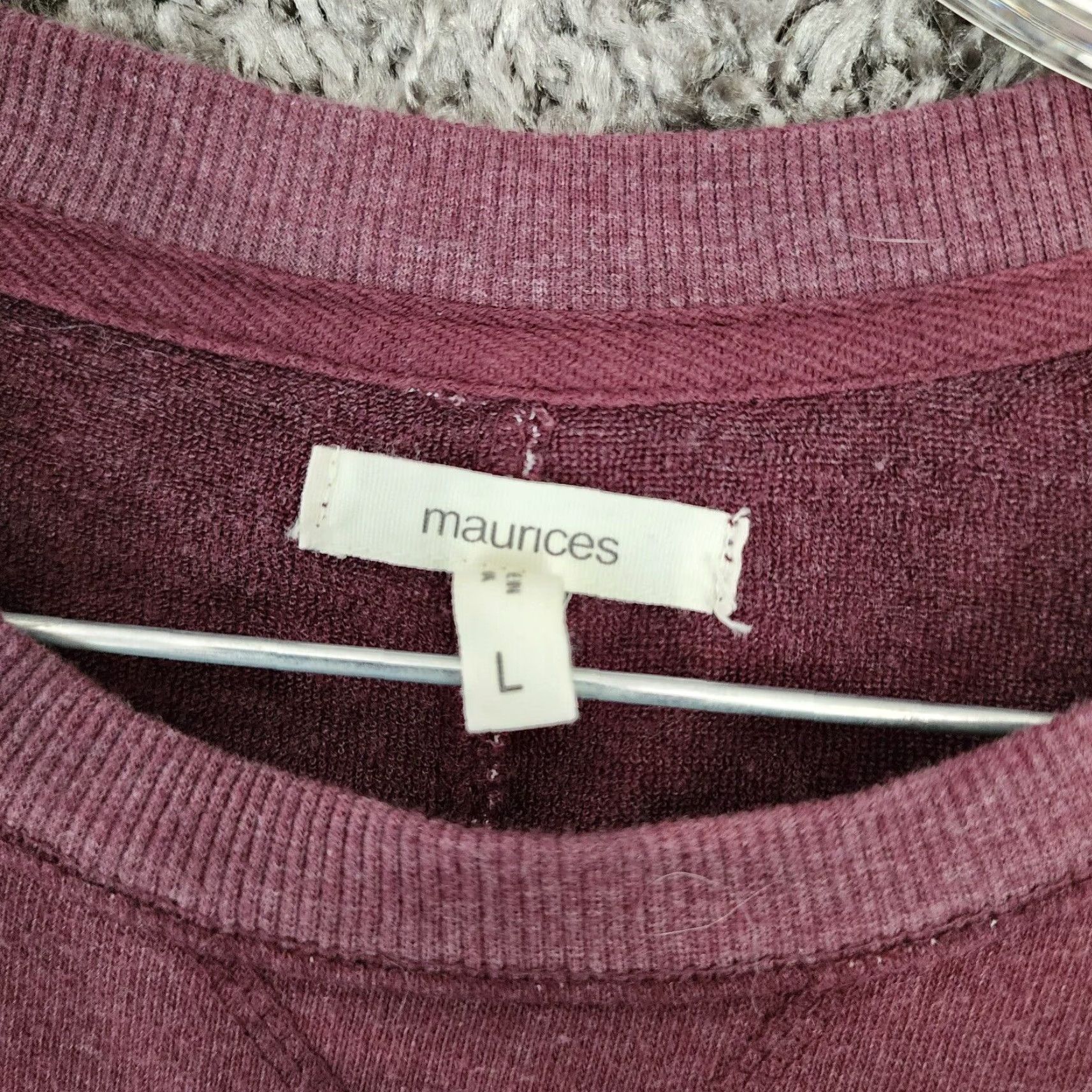 Vintage Maurices Sweater Long Sleeve Women L Maroon Black Pullover Size L Womens Size L / US 10 / IT 46 - 4 Thumbnail