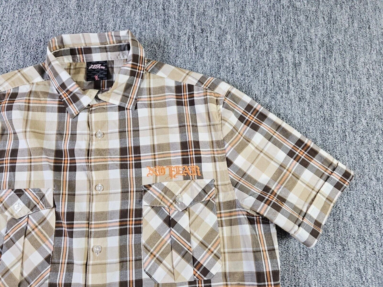 No Fear No Fear Vintage 90s Brown Plaid Flannel Shirt Grunge Men L Size US L / EU 52-54 / 3 - 2 Thumbnail