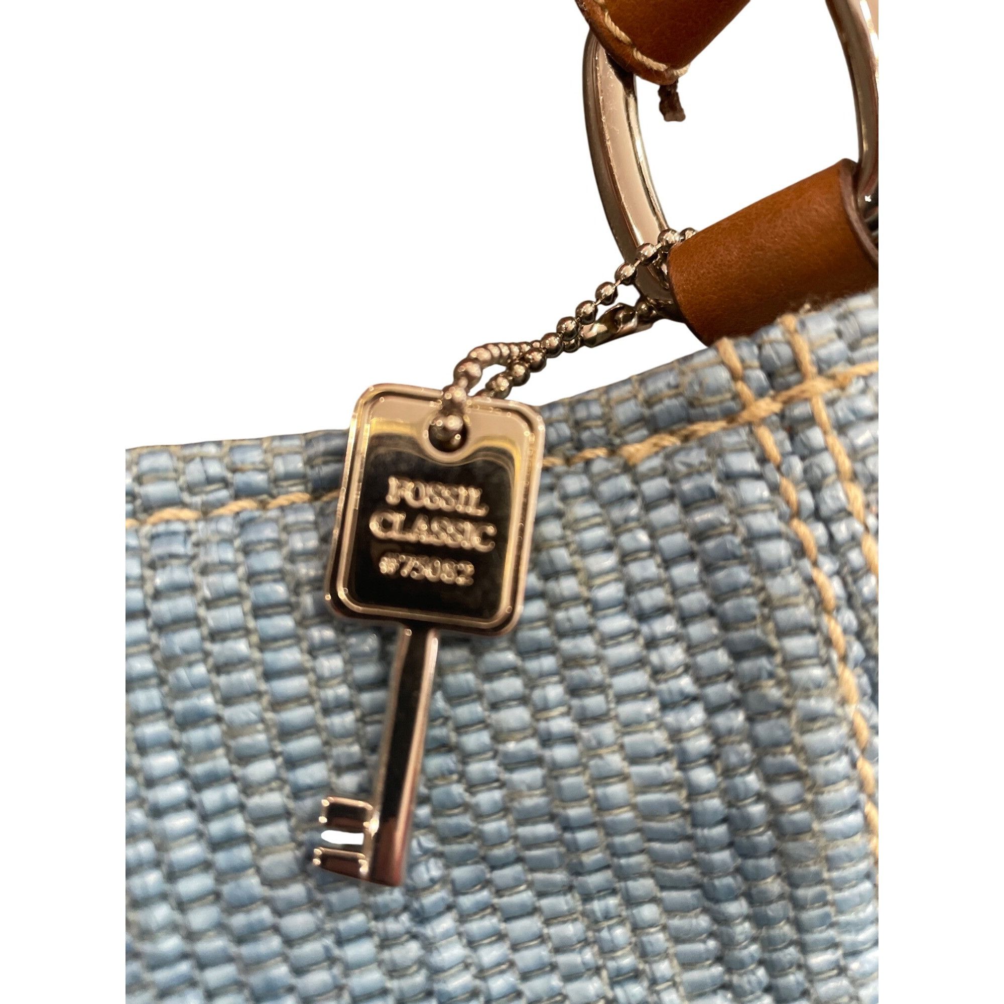 Fossil Fossil Classic Womens blue woven fabric leather Shoulder han Size ONE SIZE - 2 Thumbnail