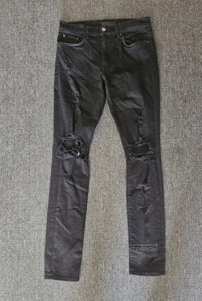 Amiri Amiri Distressed Black Denim Jeans. Size US 32 / EU 48 - 1 Thumbnail