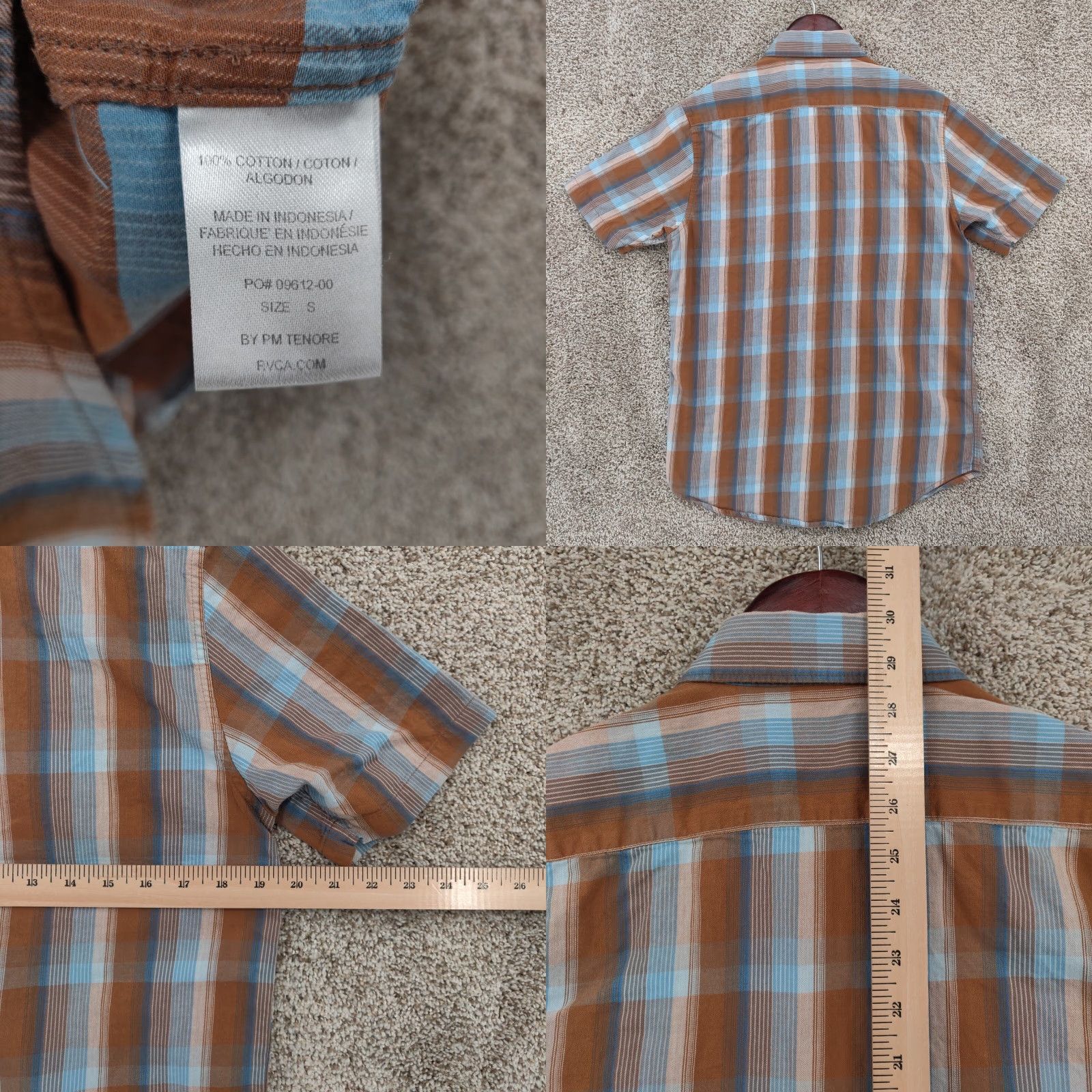 RVCA RVCA Shirt Mens Small S Plaid Short Sleeve Snap Button Skater Pockets Vintage: No Size US S / EU 44-46 / 1 - 8 Thumbnail