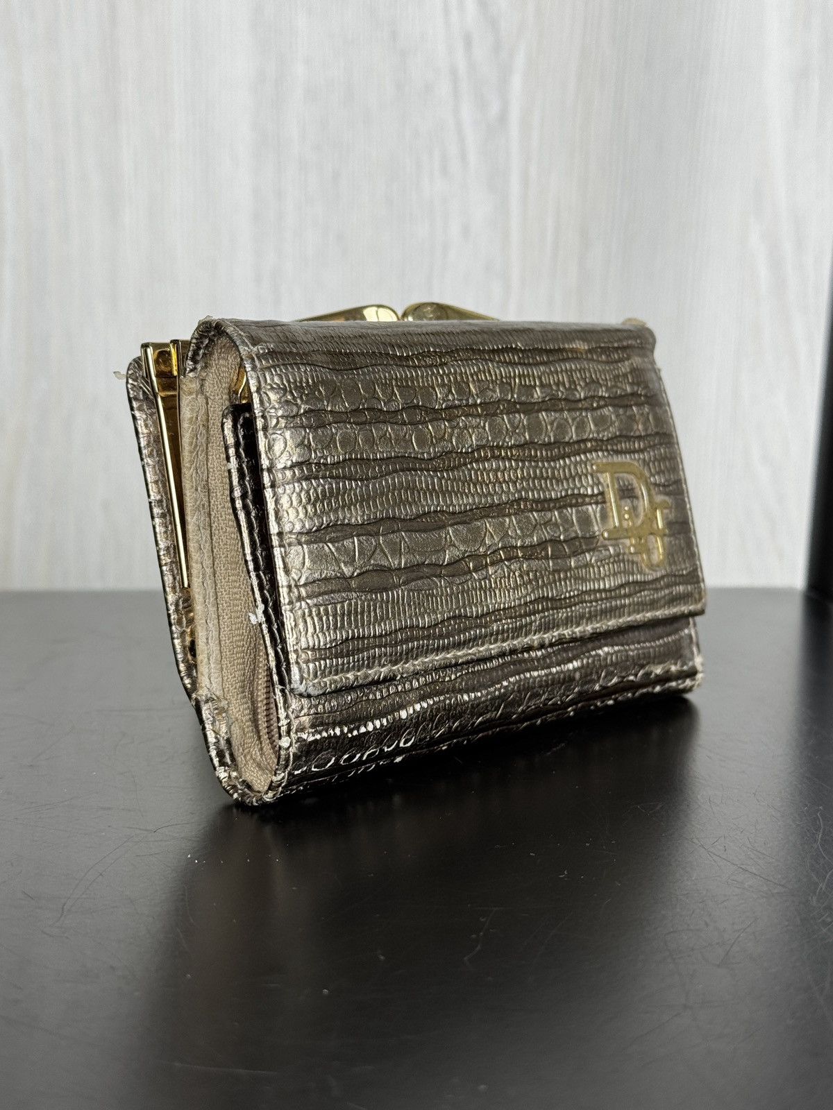Christian Dior Monsieur Christian Dior Paris Gold/Silver Genuine Leather wallet Size ONE SIZE - 3 Thumbnail