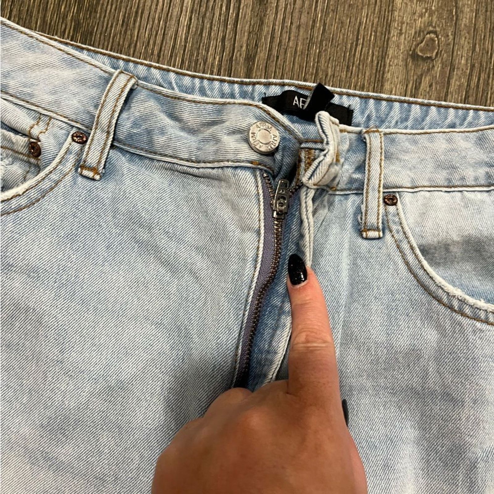 ARMA AFRM Jeans Oden Flared Leg High Waisted Distressed Size 31" - 4 Thumbnail