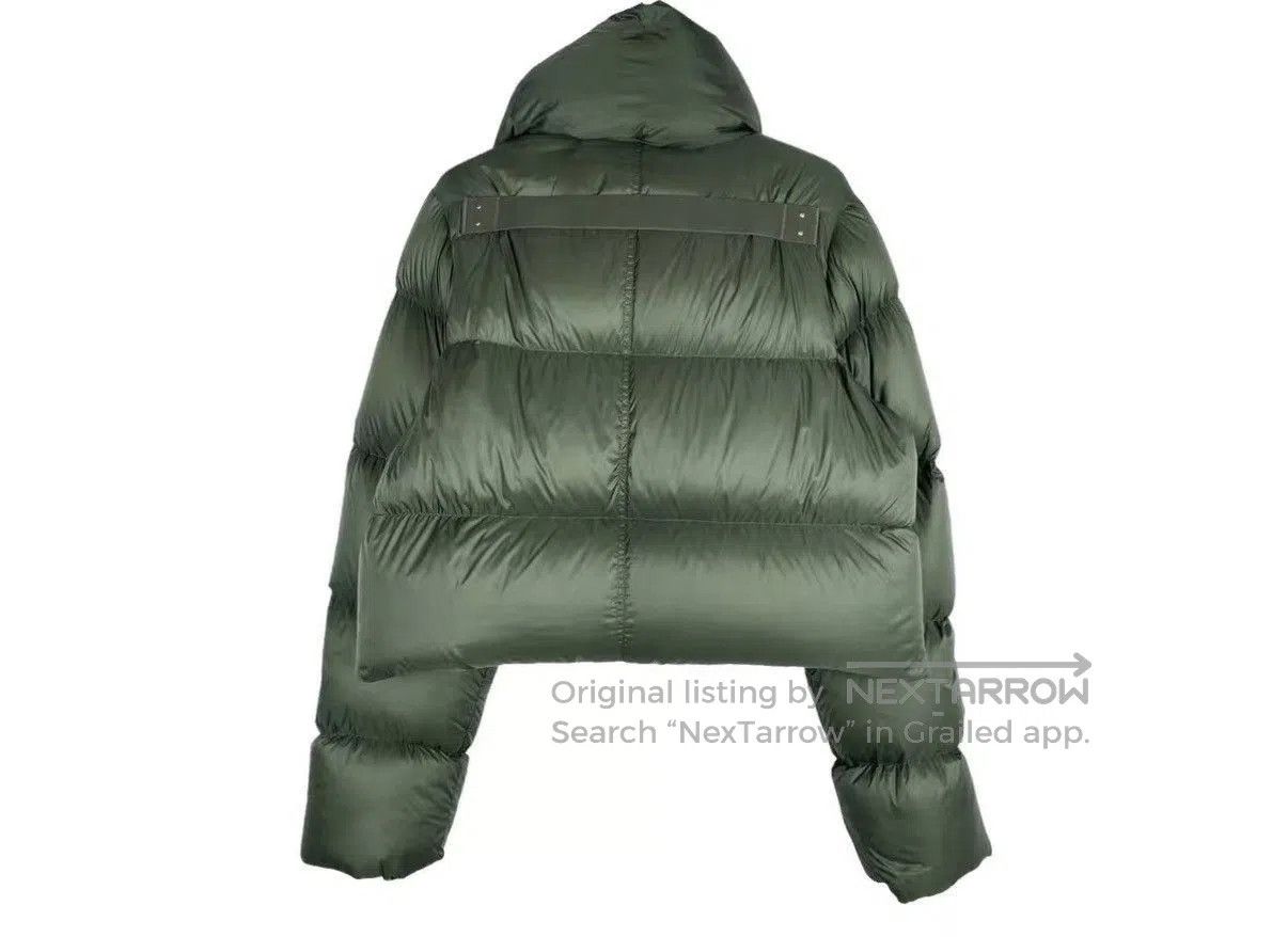 Rick Owens Green Cropped Puffer Jacket with High Collar. Size US XS / EU 42 / 0 - 2 Thumbnail