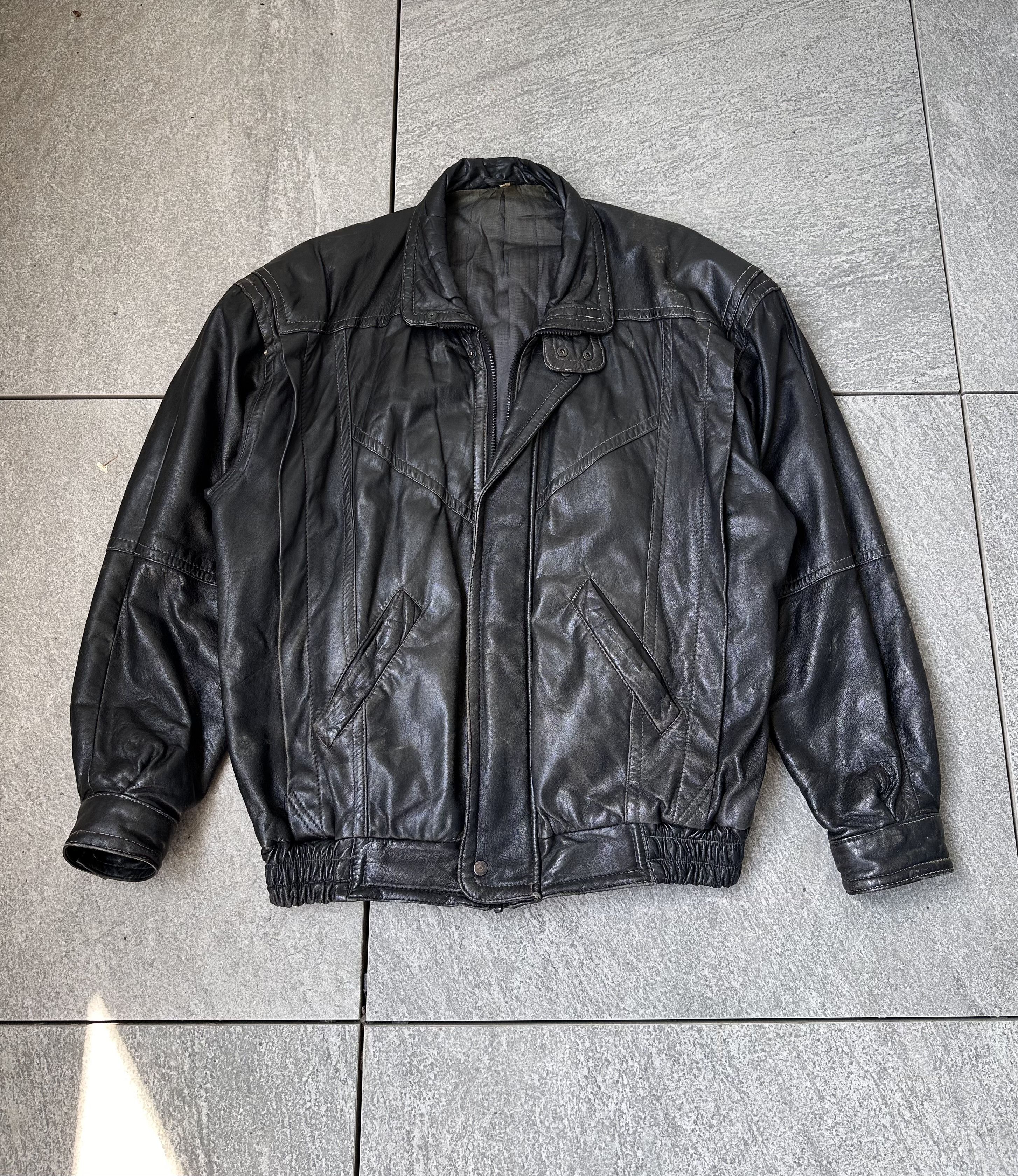Vintage Leather jacket male boxy avant garde Size US L / EU 52-54 / 3 - 13 Thumbnail