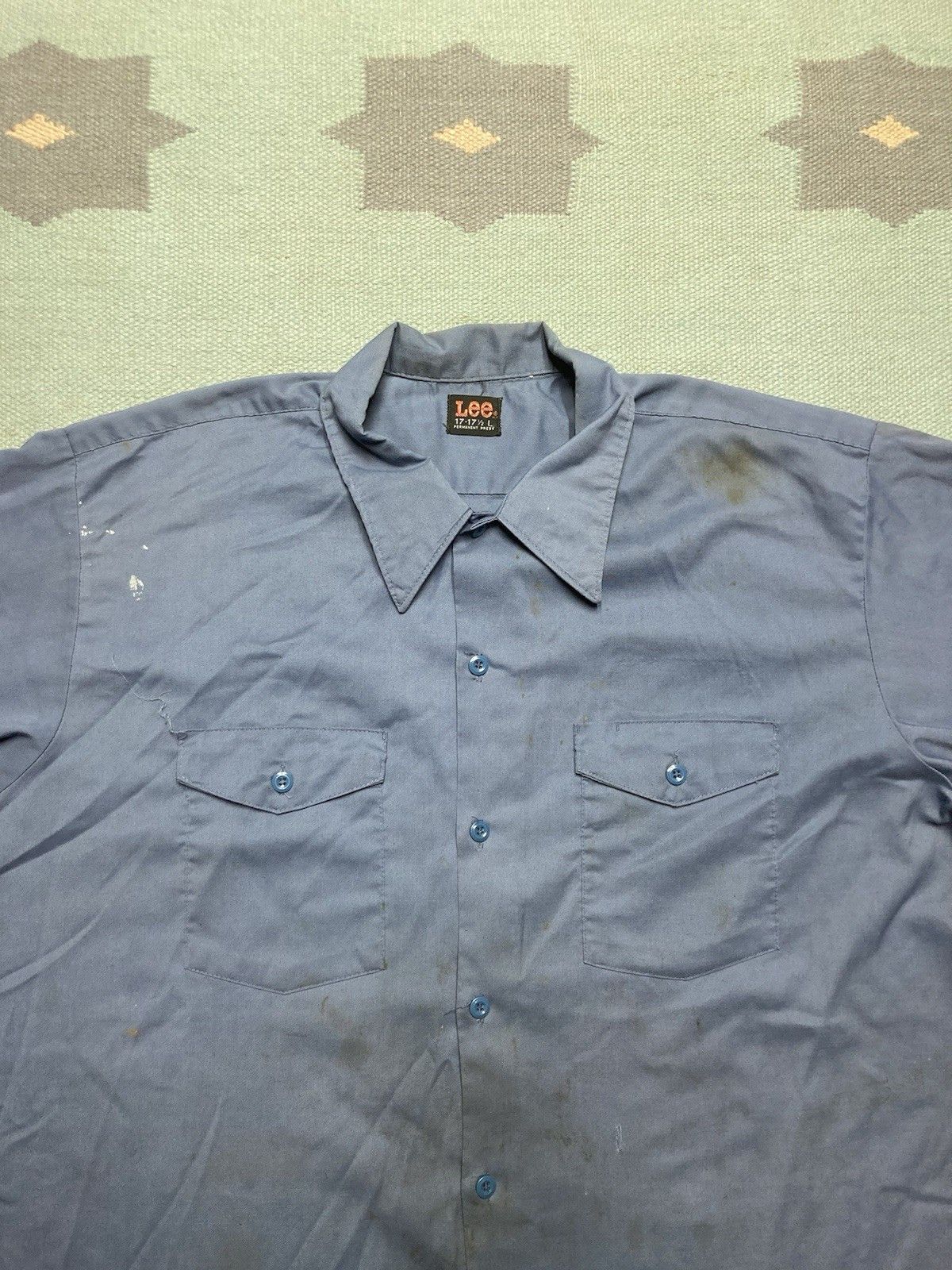 Lee × Vintage Vintage 70s work shirt lee workwear worn stained men’s large Size US L / EU 52-54 / 3 - 7 Thumbnail