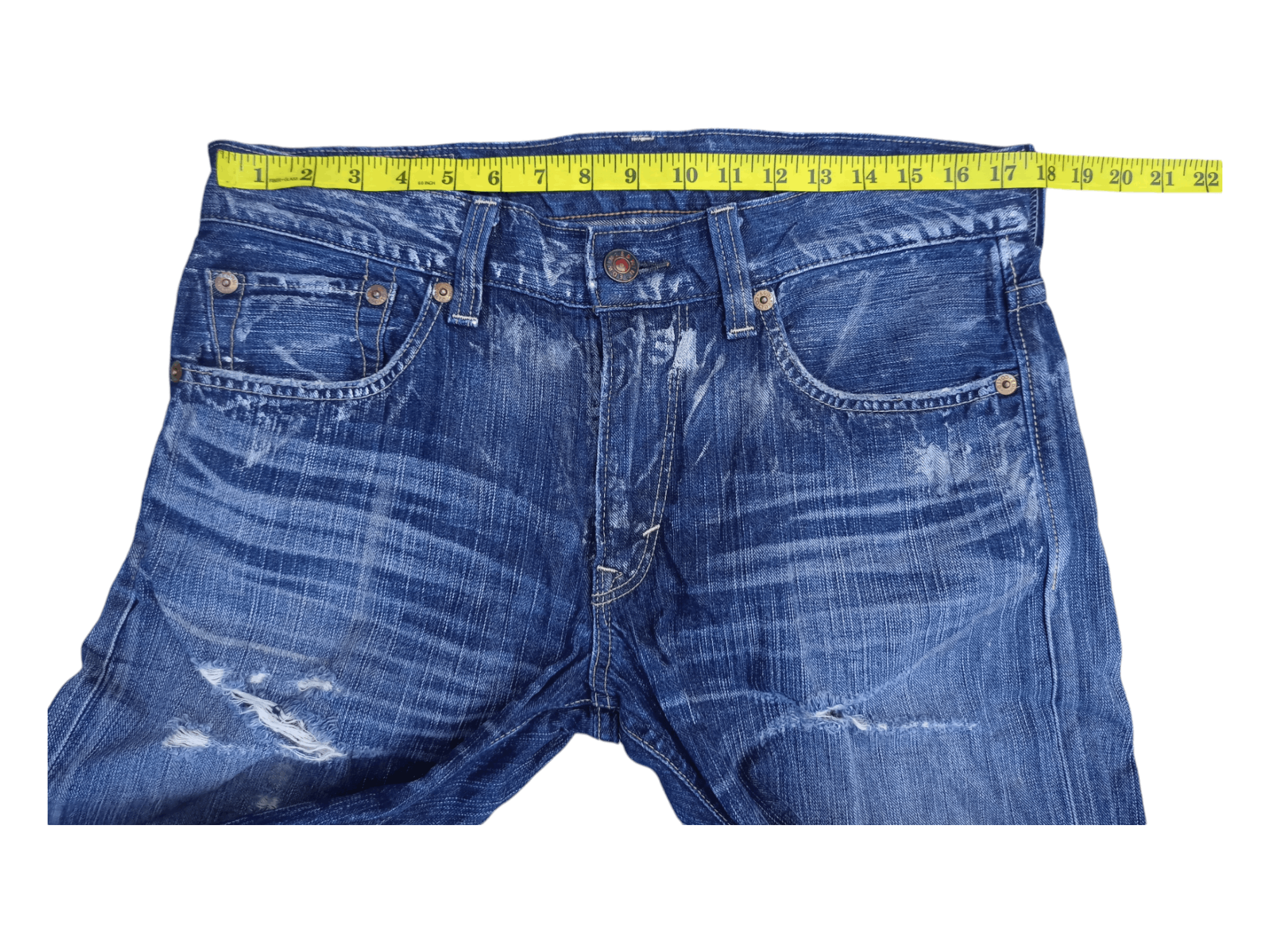 Edwin Edwin 503 Blue Trip Distressed Minimalist Flare Jeans Size US 34 / EU 50 - 17 Thumbnail