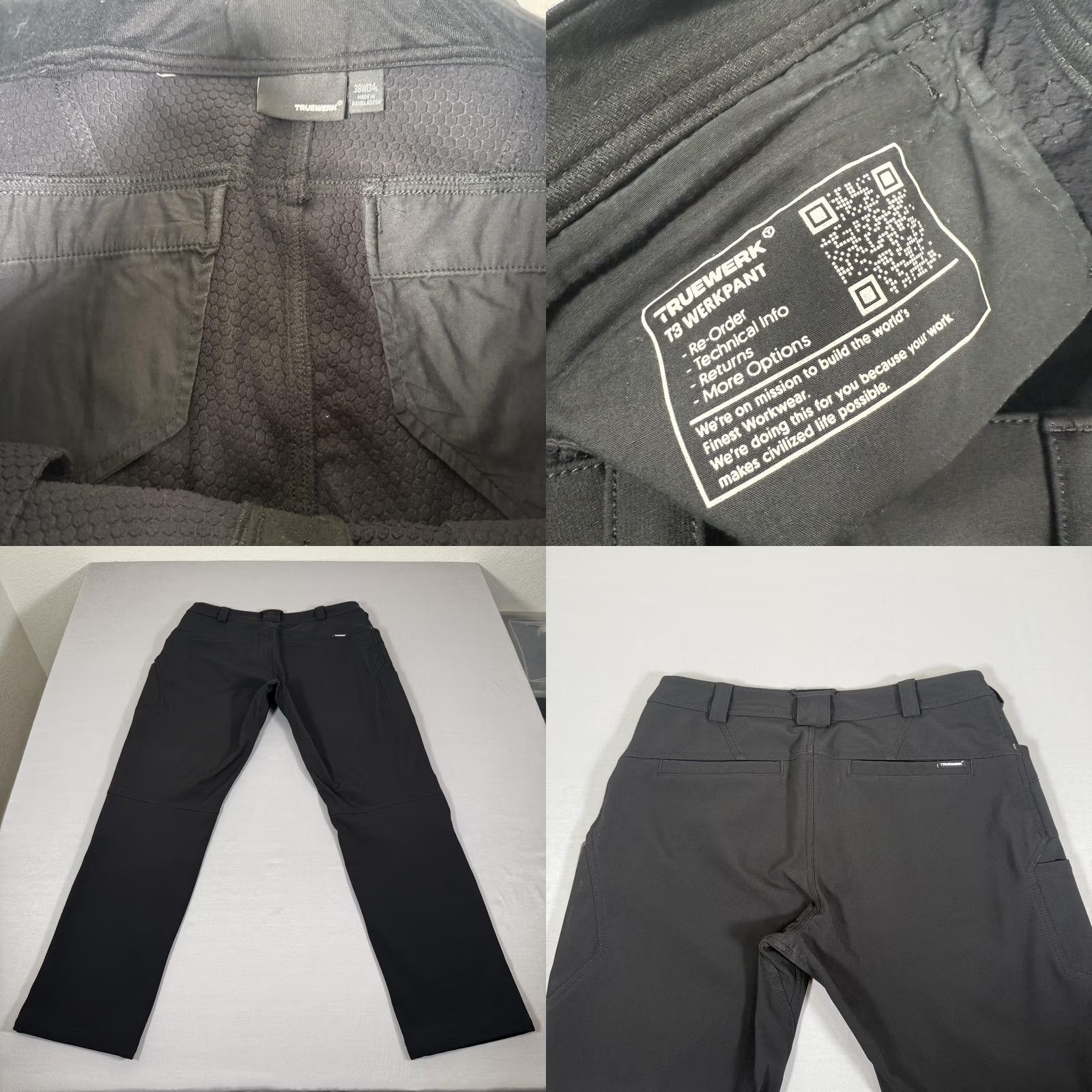 Vintage Truewerk T3 Werkpant Pants Cargo Insulated Black 38W 34L Mens Workwear Stretch Fleece Lined Regular Straight Size US 38 / EU 54 - 9 Thumbnail
