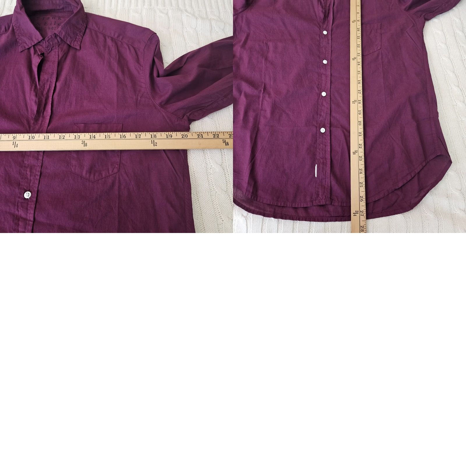 Frank & Eileen Frank & Eileen Button-Up Shirt Women 2XS Red Cotton Blend Long Sleeve Casual Classic Size XXS / US 00 / IT 34 - 8 Thumbnail