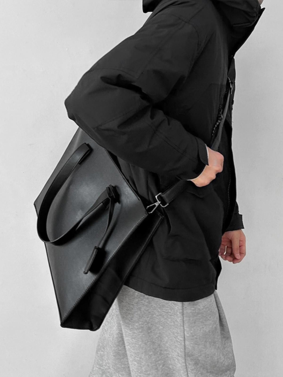 Vintage Black Tote Bag - Versatile and Modern Design Size ONE SIZE - 4 Thumbnail