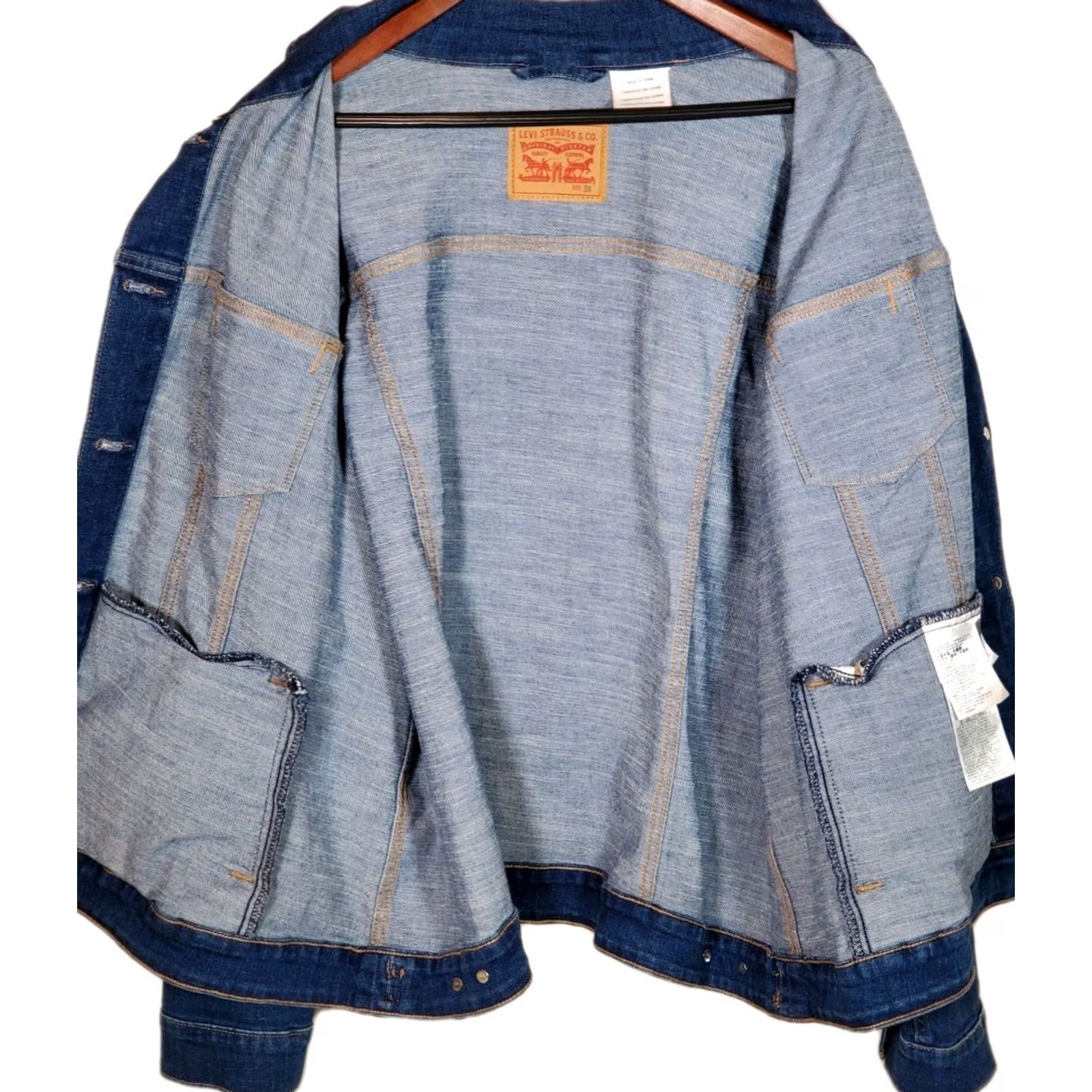 Levi's Levi's Trucker Jacket Denim Blue 3XL Plus Size Women's Long Sleeve Button Front Pockets Vintage? No Size 40" / US 18 - 4 Thumbnail