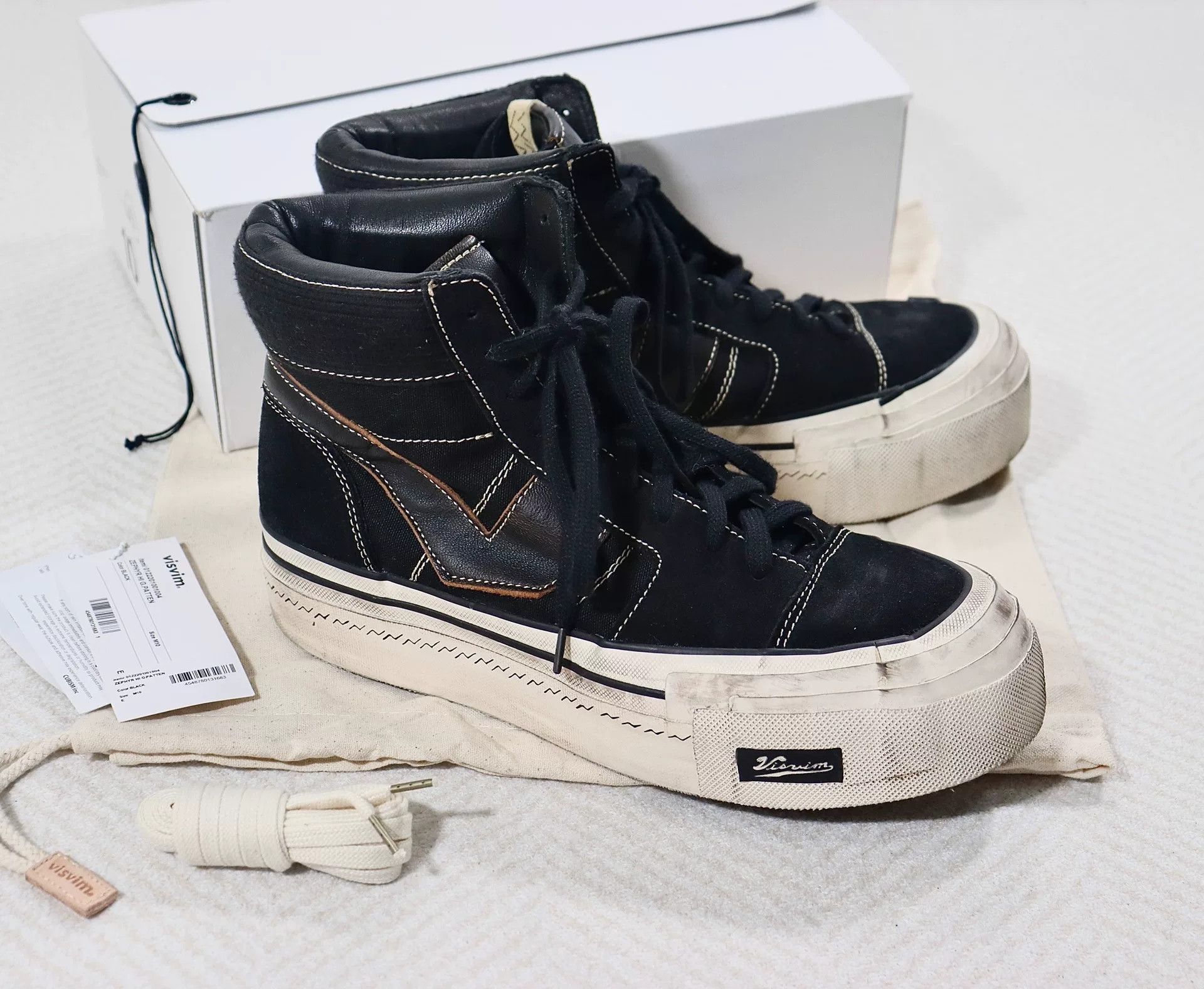 Visvim visvim zephyr hi black platform sneakers Size US 10 / EU 43 - 1 Thumbnail