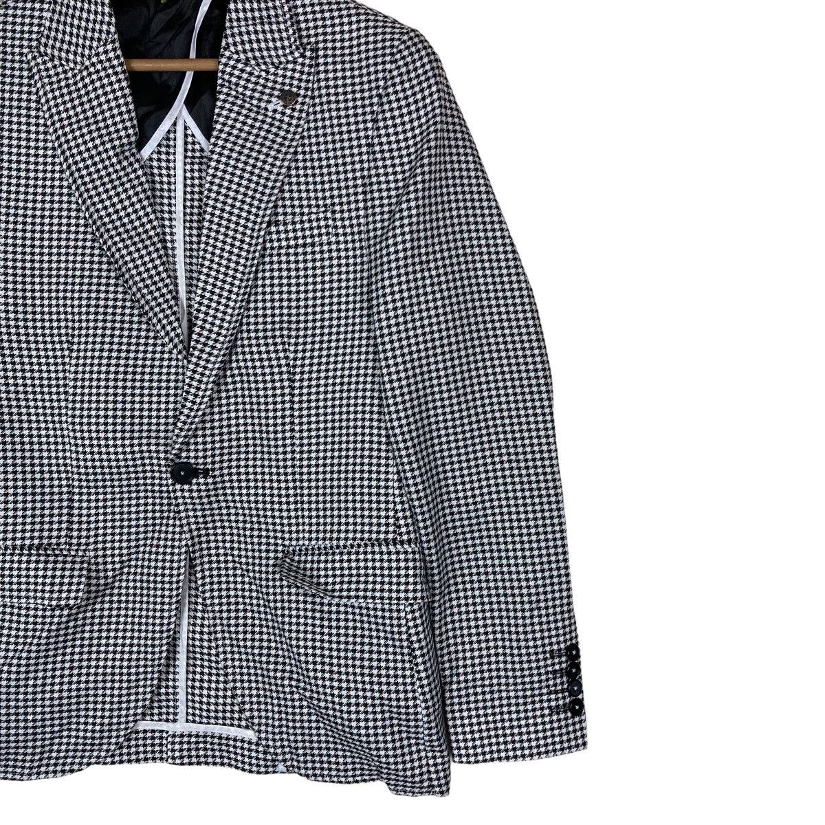Vintage Vintage Owen Tiny Checkered Flat Button Coat Blazer Jacket Size US S / EU 44-46 / 1 - 4 Thumbnail