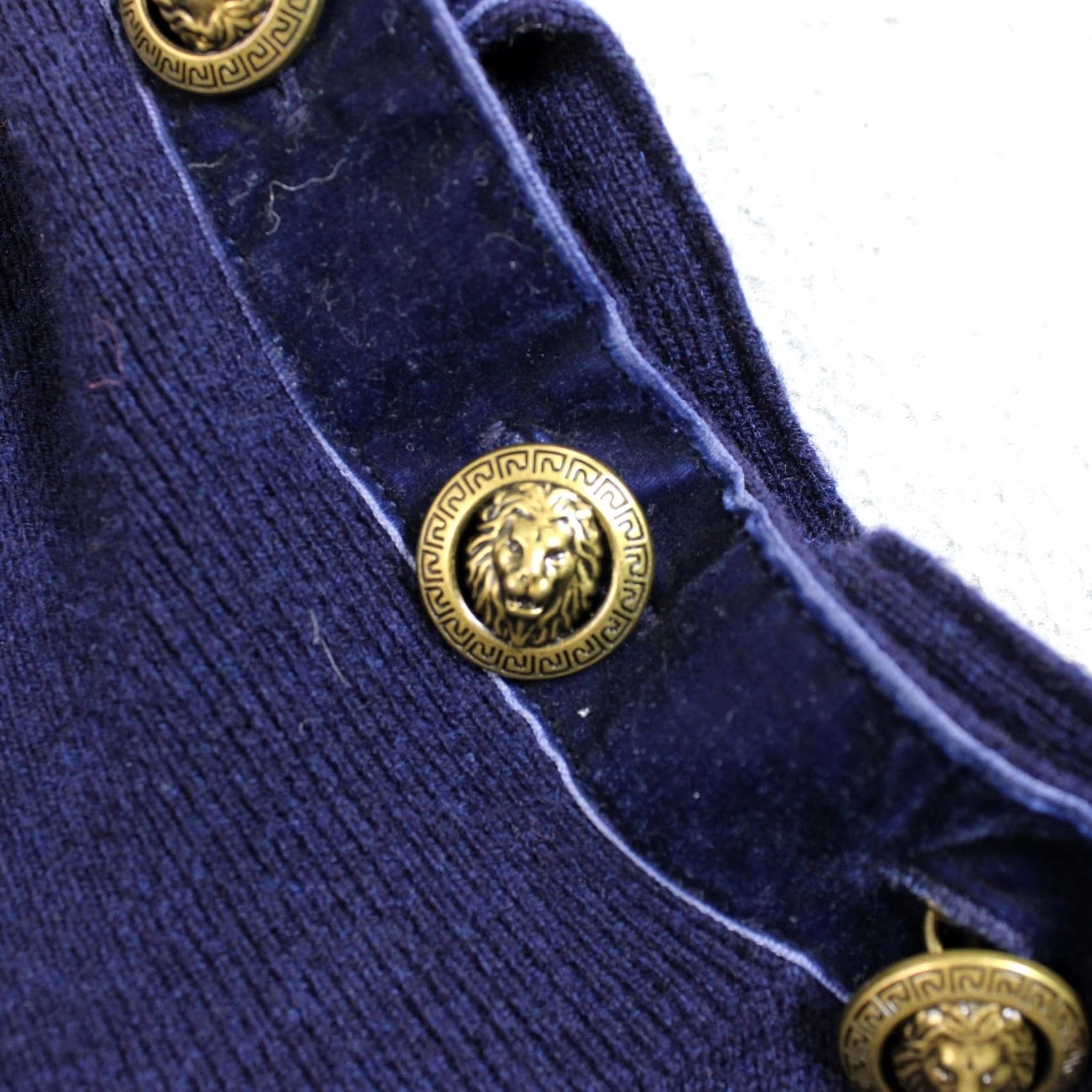 The Kooples The Kooples Sweater Women Blue Mock Neck Gold Button Wool Cashmere Size L / US 10 / IT 46 - 7 Thumbnail