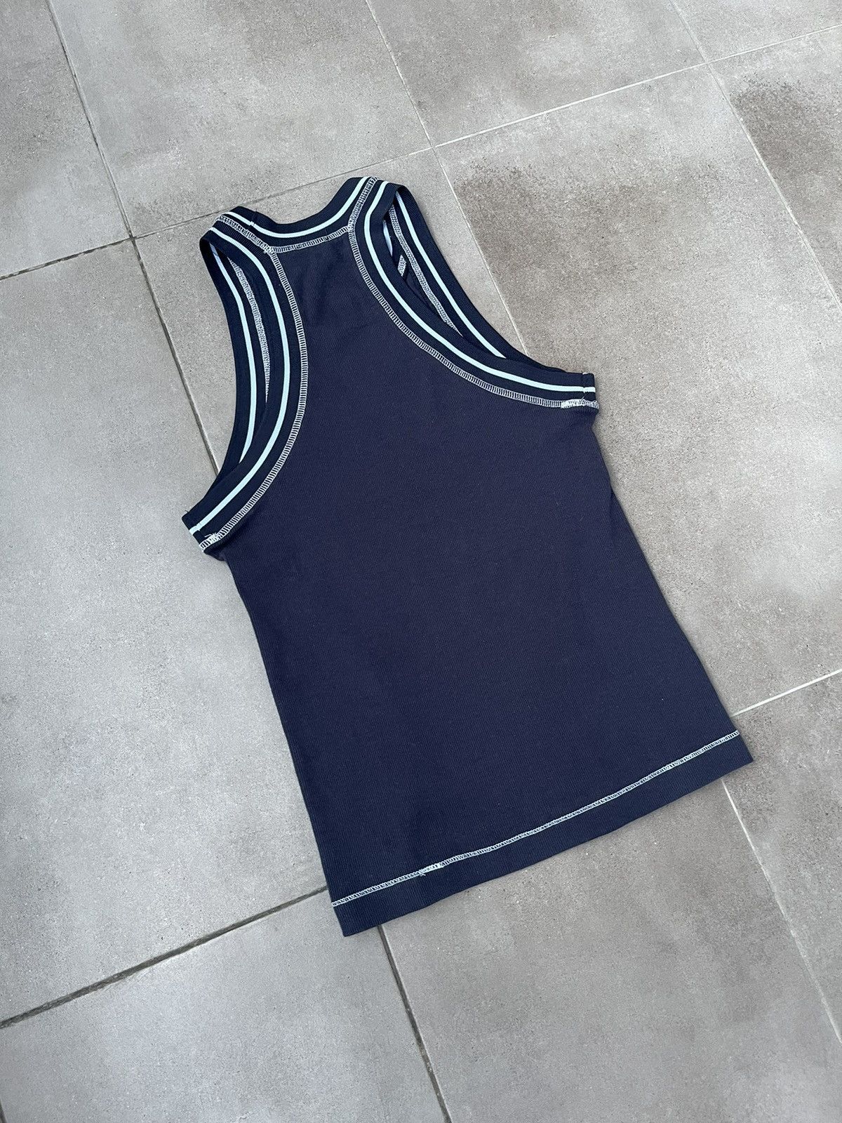 Saul Nash !DS! SS23 Saul Nash Navy Overlock Stitch Tank Top Size US XS / EU 42 / 0 - 14 Thumbnail