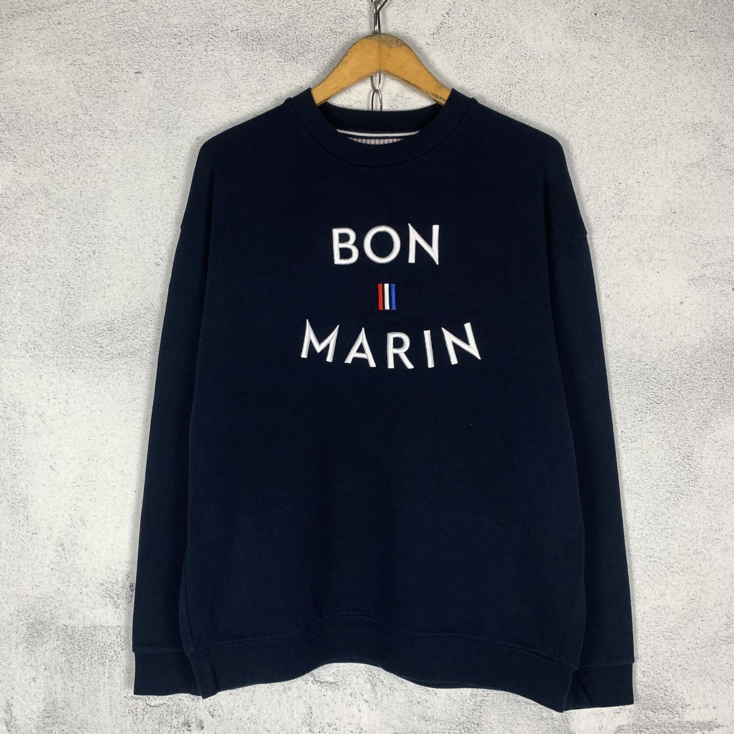 Zara Zara Bon Marin Navy Blue Nautical Sweatshirt Crewneck Size US L / EU 52-54 / 3 - 1 Thumbnail