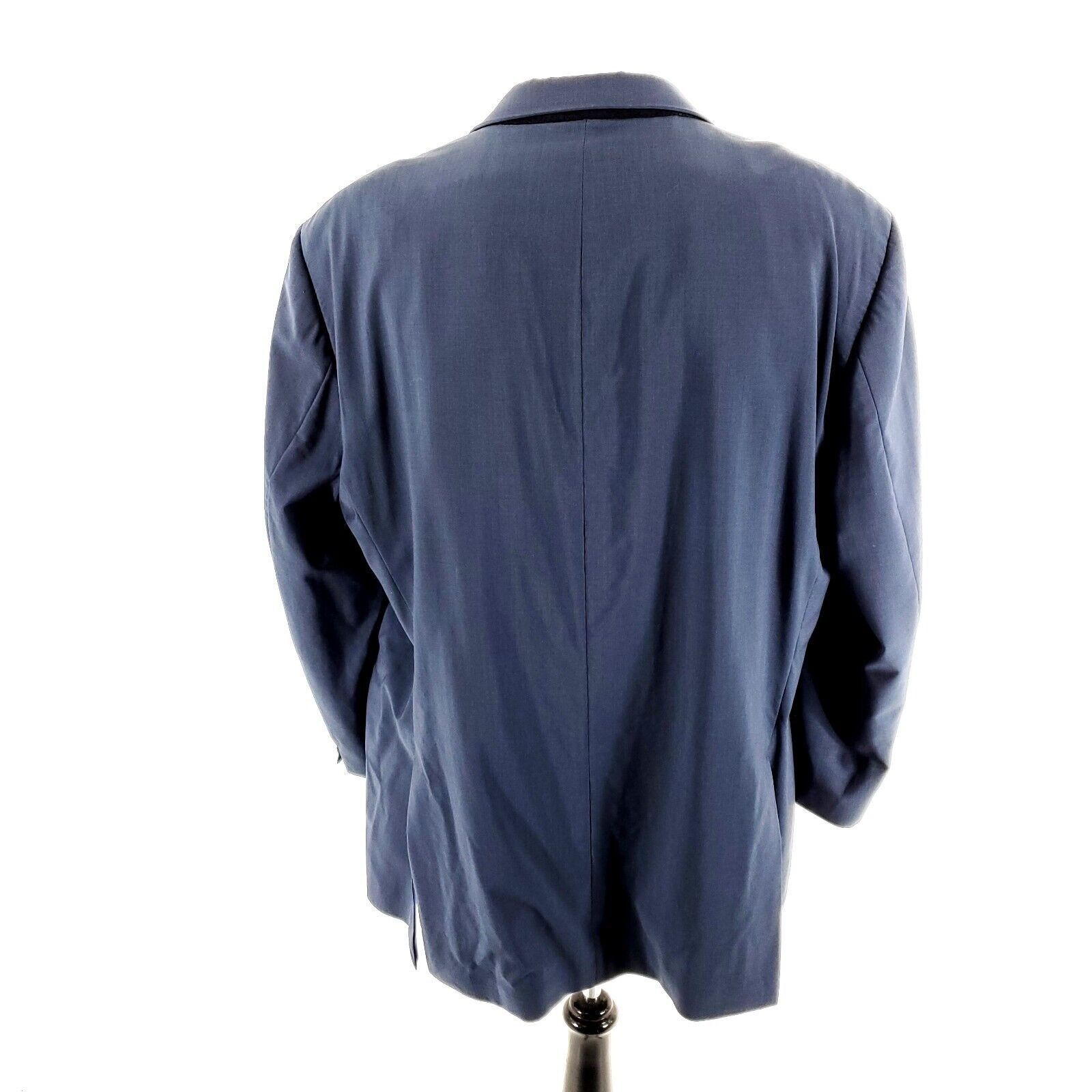 Arnold Brant DAMAGED Arnold Brant Marzotto Wool 3 Button Blazer 48L Blue Size 48L - 7 Thumbnail