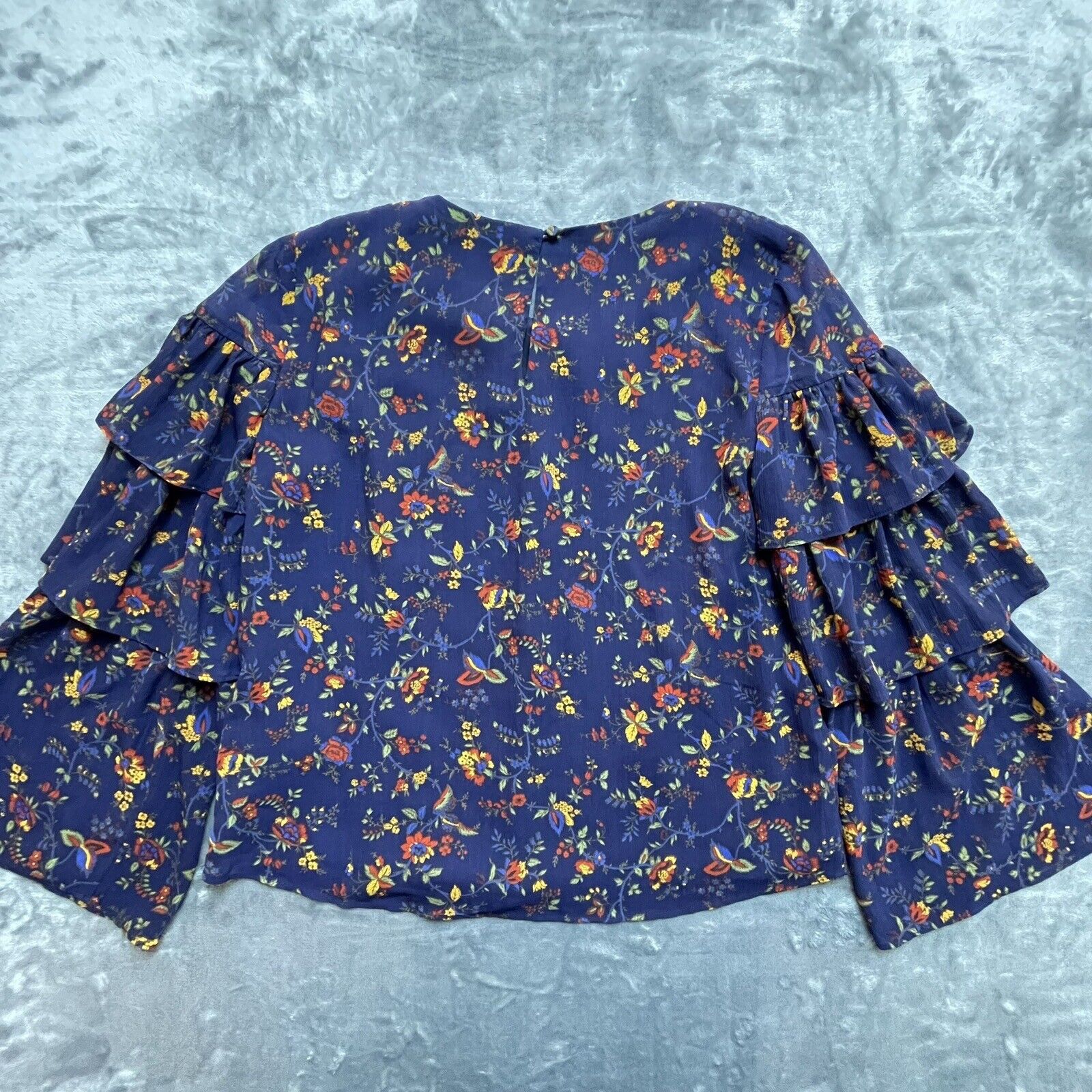 Madewell Madewell Shirt Womens XXS Blue Ruffles Boho Hippie Cottage Size XXS / US 00 / IT 34 - 3 Thumbnail