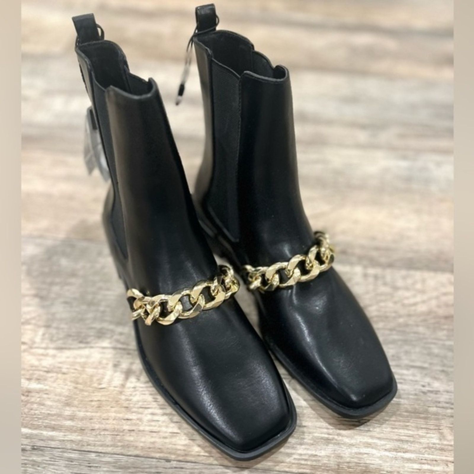 Zara ZARA Black US 8 Square Toe Boots NWT LAST ONE!!! Size US 8 / IT 38 - 11 Thumbnail
